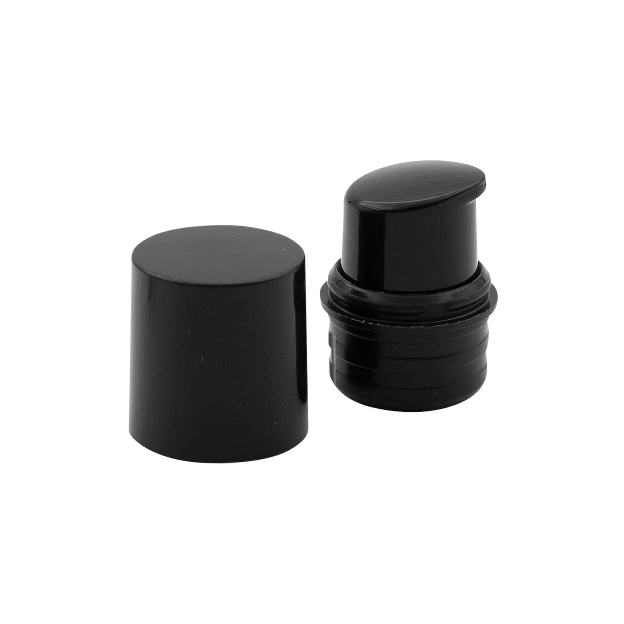 Airless dozatoriaus pompos galvutė „Nano“, PP plastikas, juoda