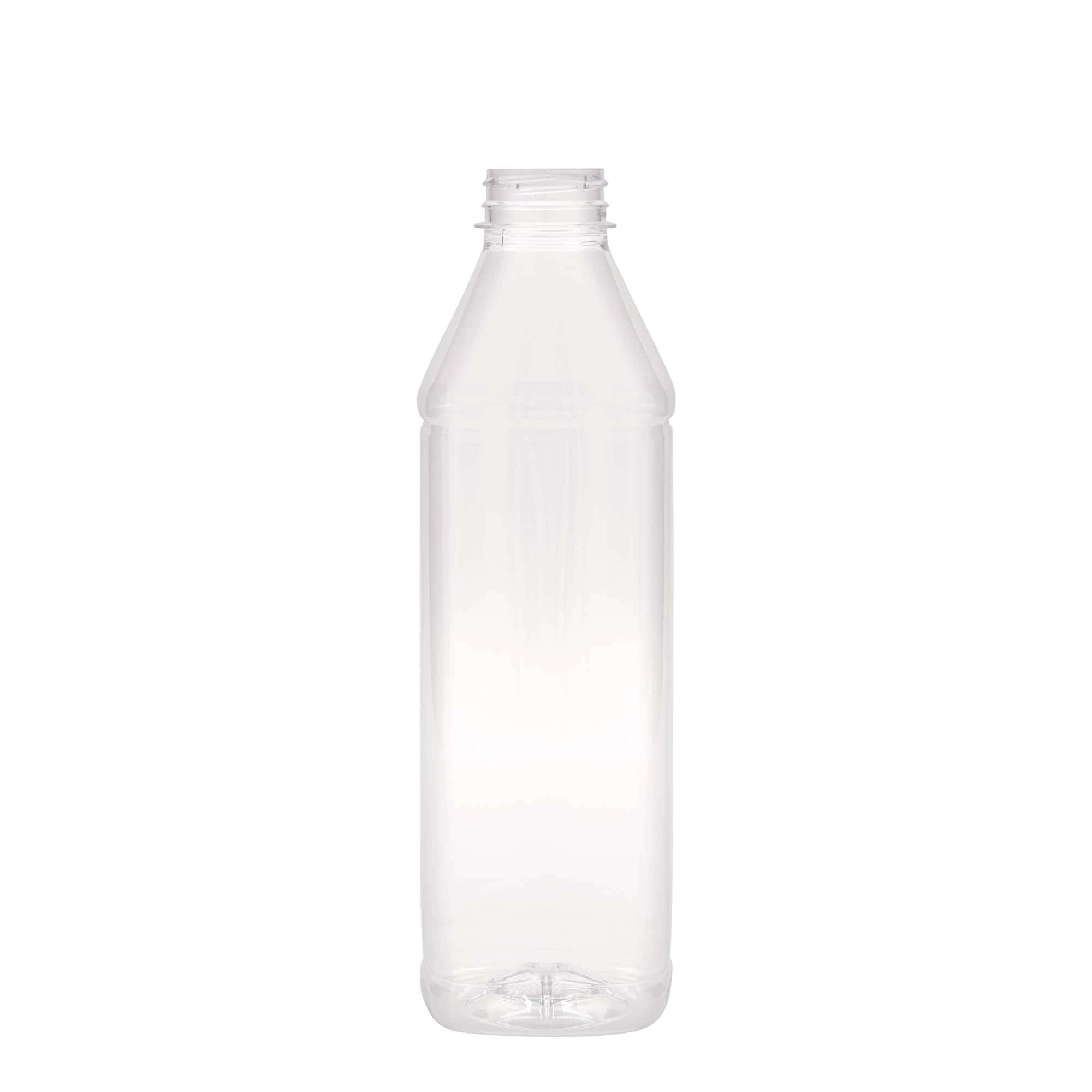 1.000 ml PET butelis „Milk and Juice Carré“, kvadratinis, plastikas, anga: 38 mm