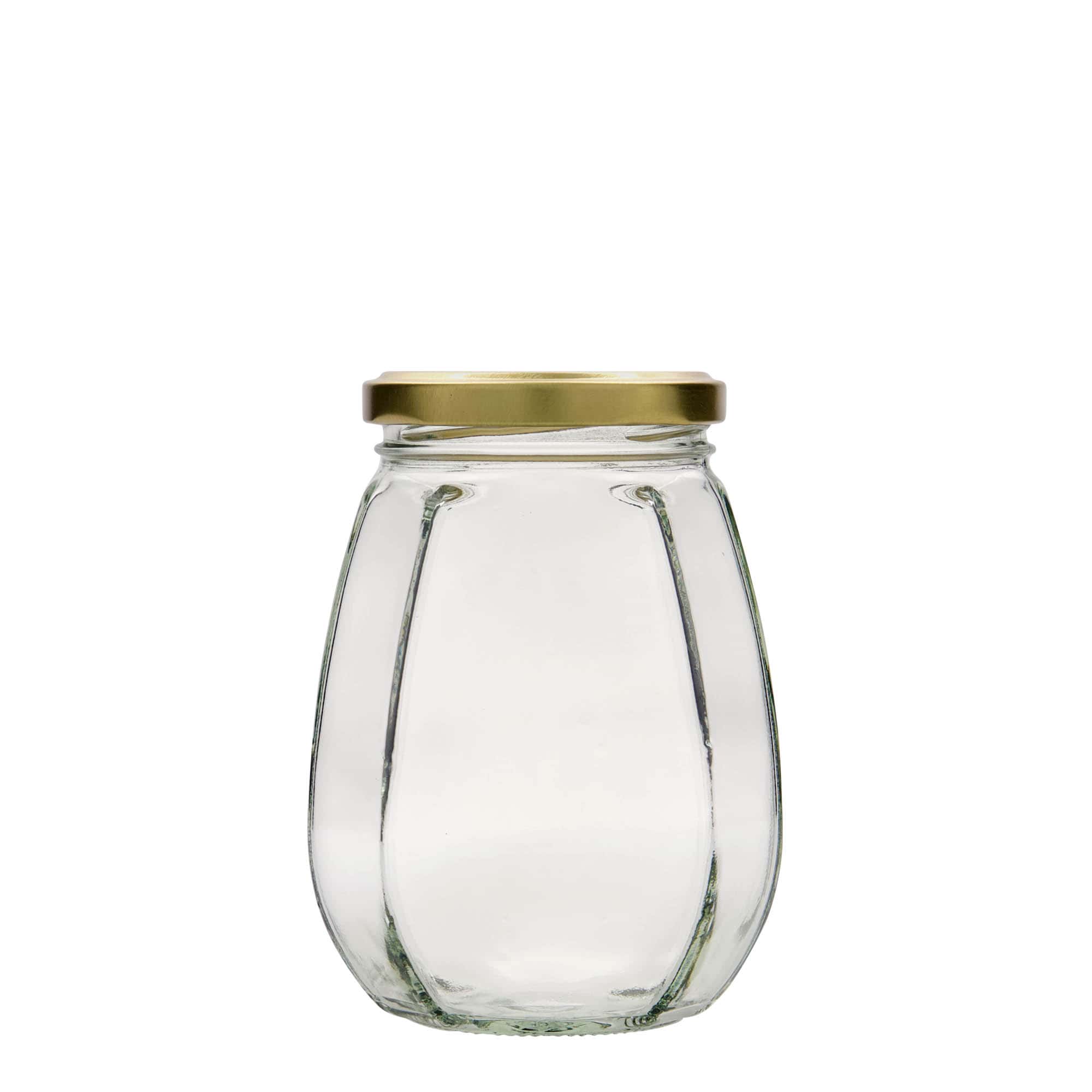385 ml papuošalų stiklainis, šešiakampis, anga: Twist-Off (TO 63)