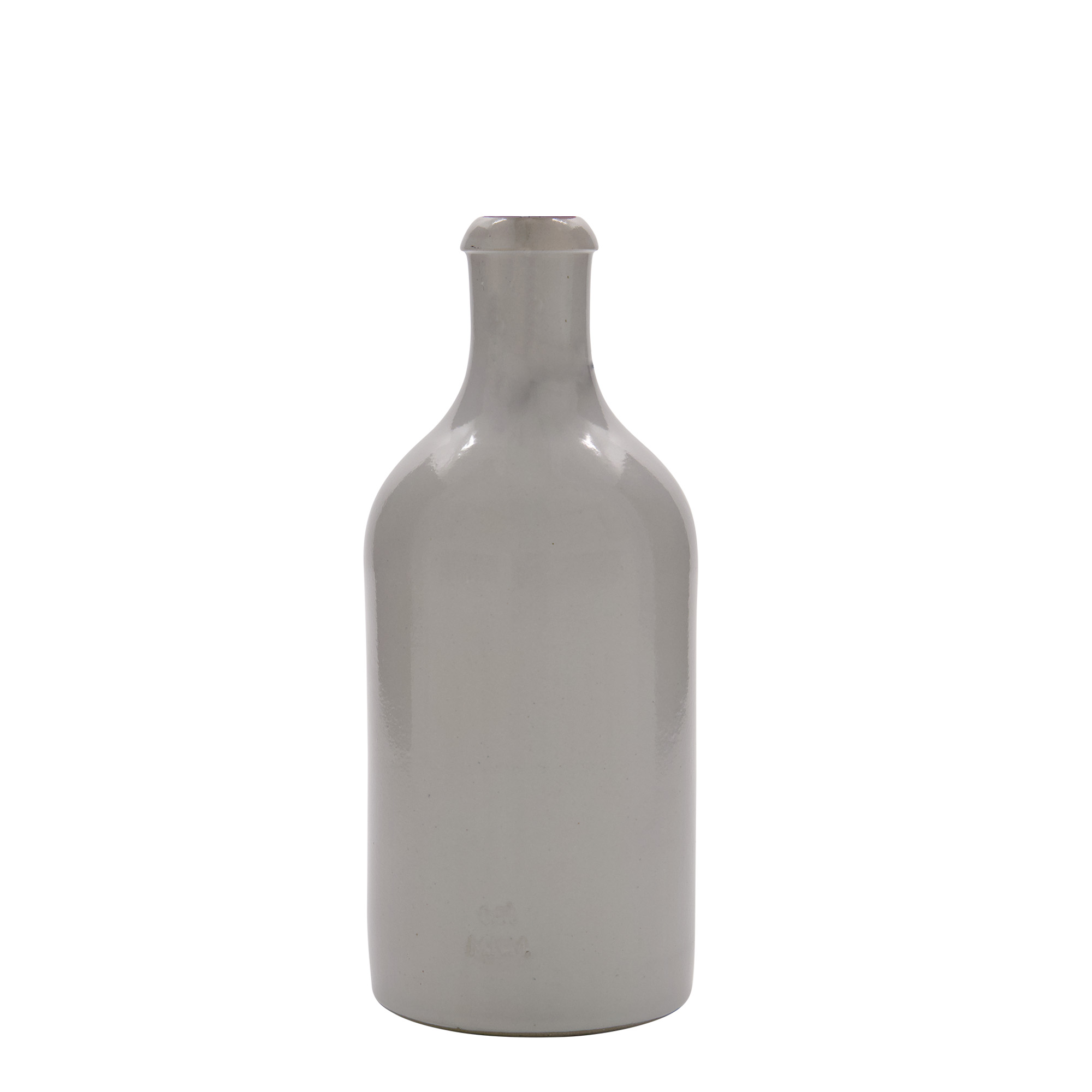 500 ml molinis ąsotis, keraminis, baltas, burna: spaustukas uždarymui