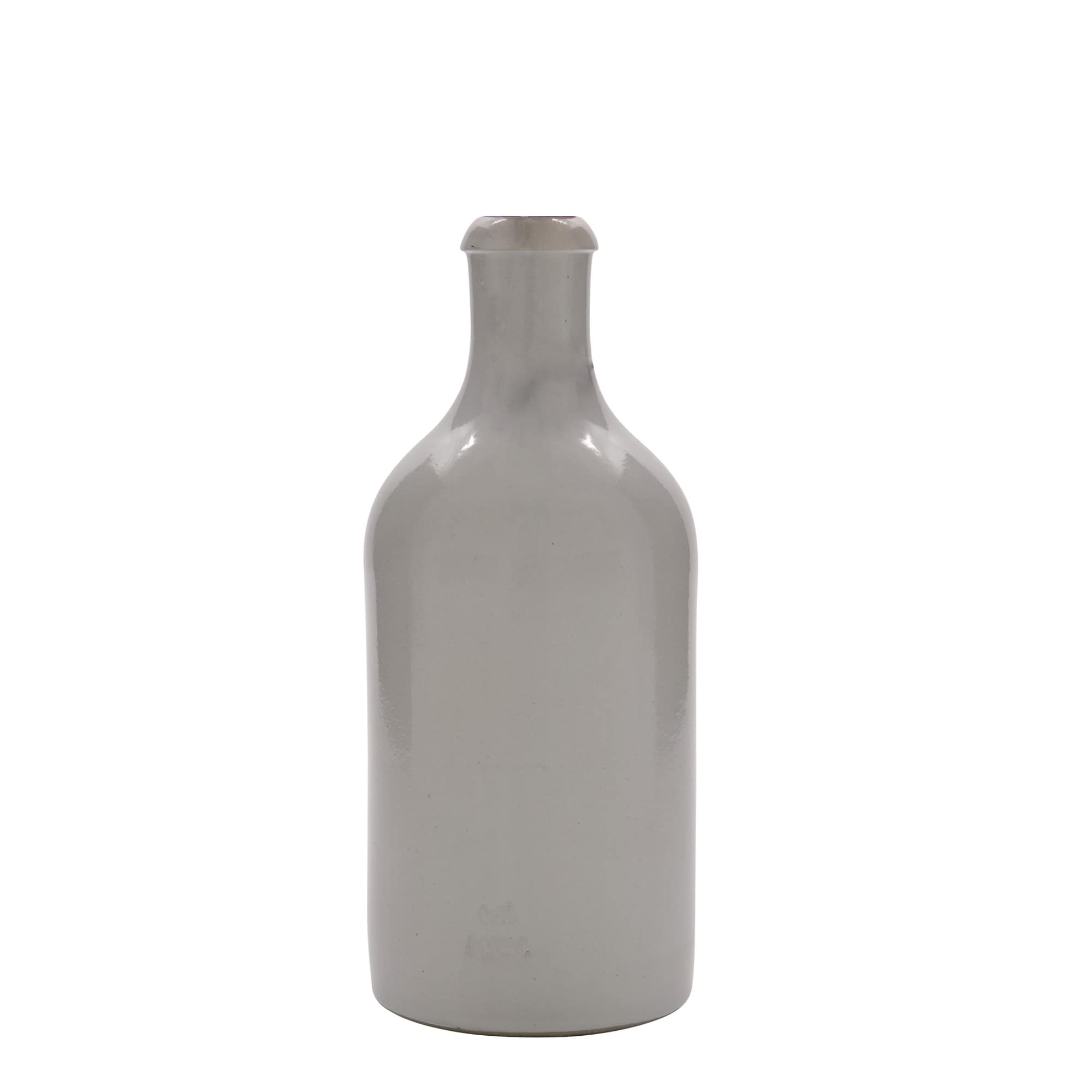 500 ml molinis ąsotis, keraminis, baltas, burna: spaustukas uždarymui