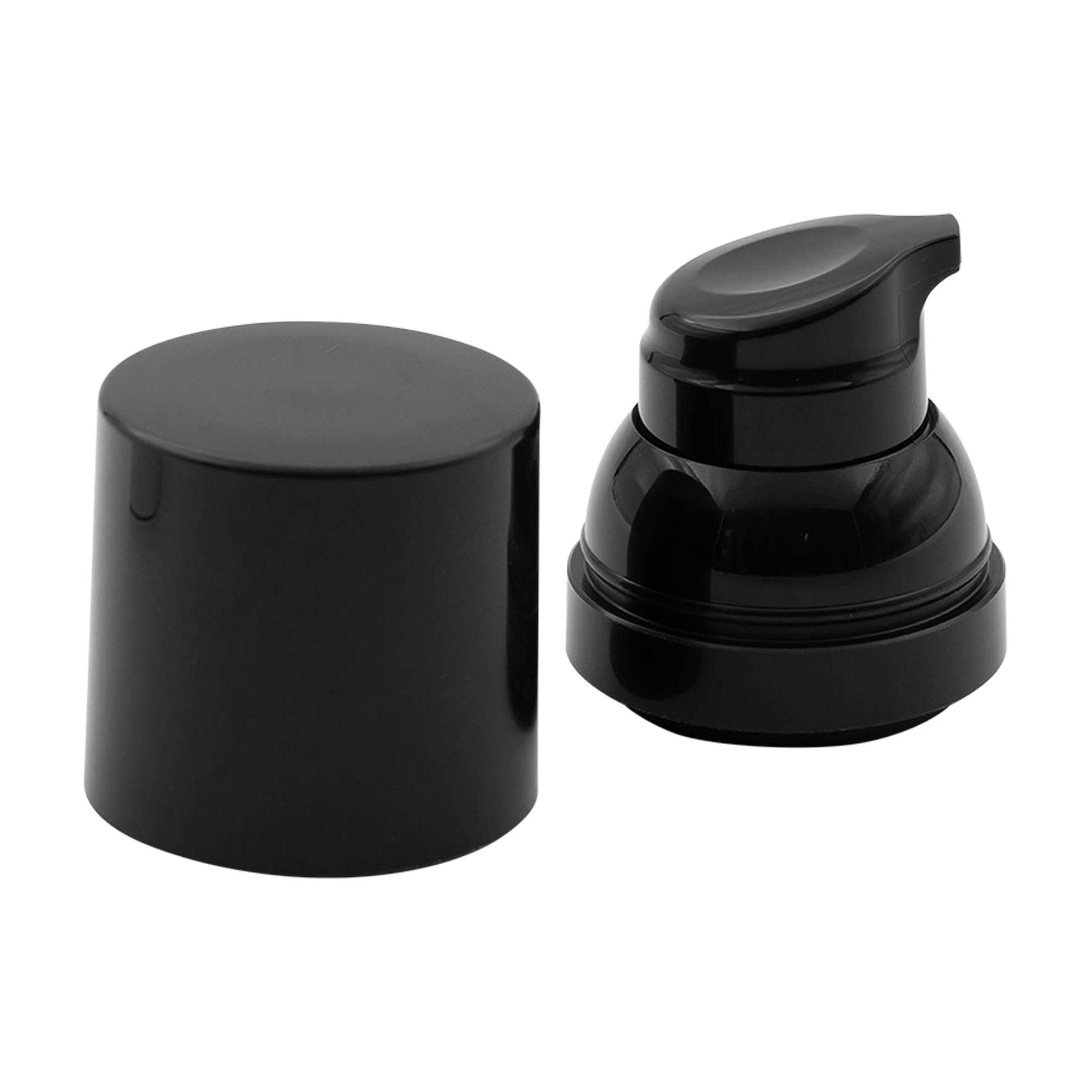 Airless dozatoriaus pompos galvutė „Mezzo“, tipas D, PP plastikas, juoda su juodu dangteliu