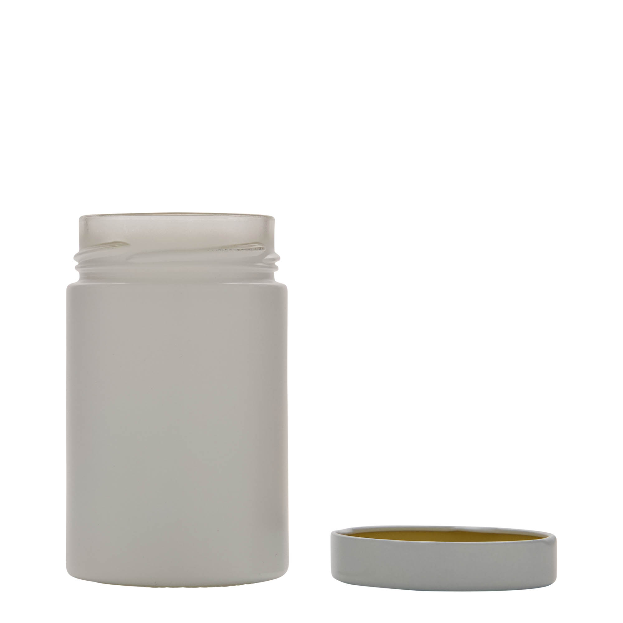 327 ml apvalus stiklas „Aurora“, baltas, burna: Deep-Twist-Off (DTO 66) 327 ml apvalus stiklas „Aurora“, baltas, burna: Deep-Twist-Off (DTO 66)