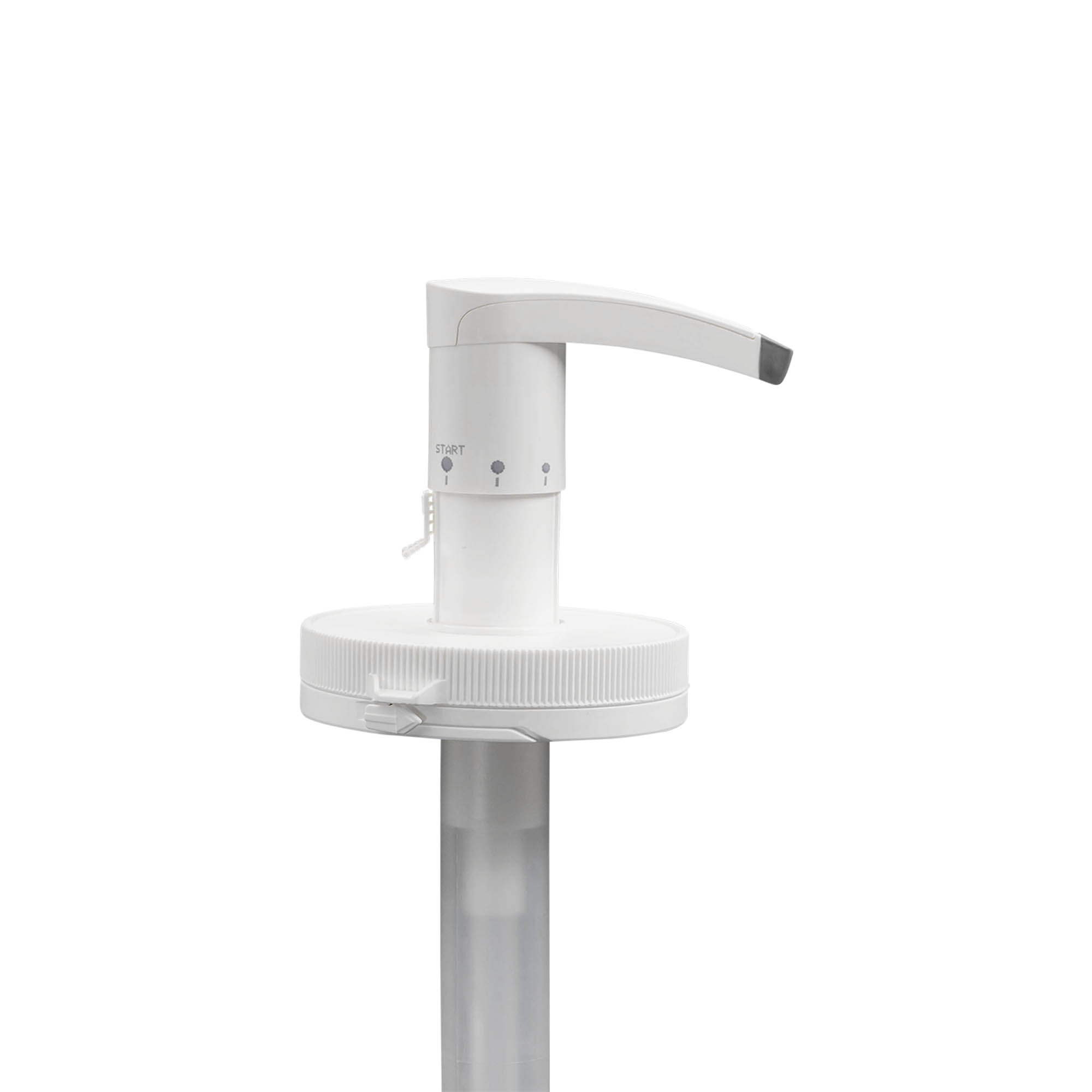 Dozatoriaus pompa 655 ml „Securibox“, PE plastikas, balta, skirta kamščiui: sraigtinis uždarymas Dozatoriaus pompa 655 ml „Securibox“, PE plastikas, balta, skirta kamščiui: sraigtinis uždarymas