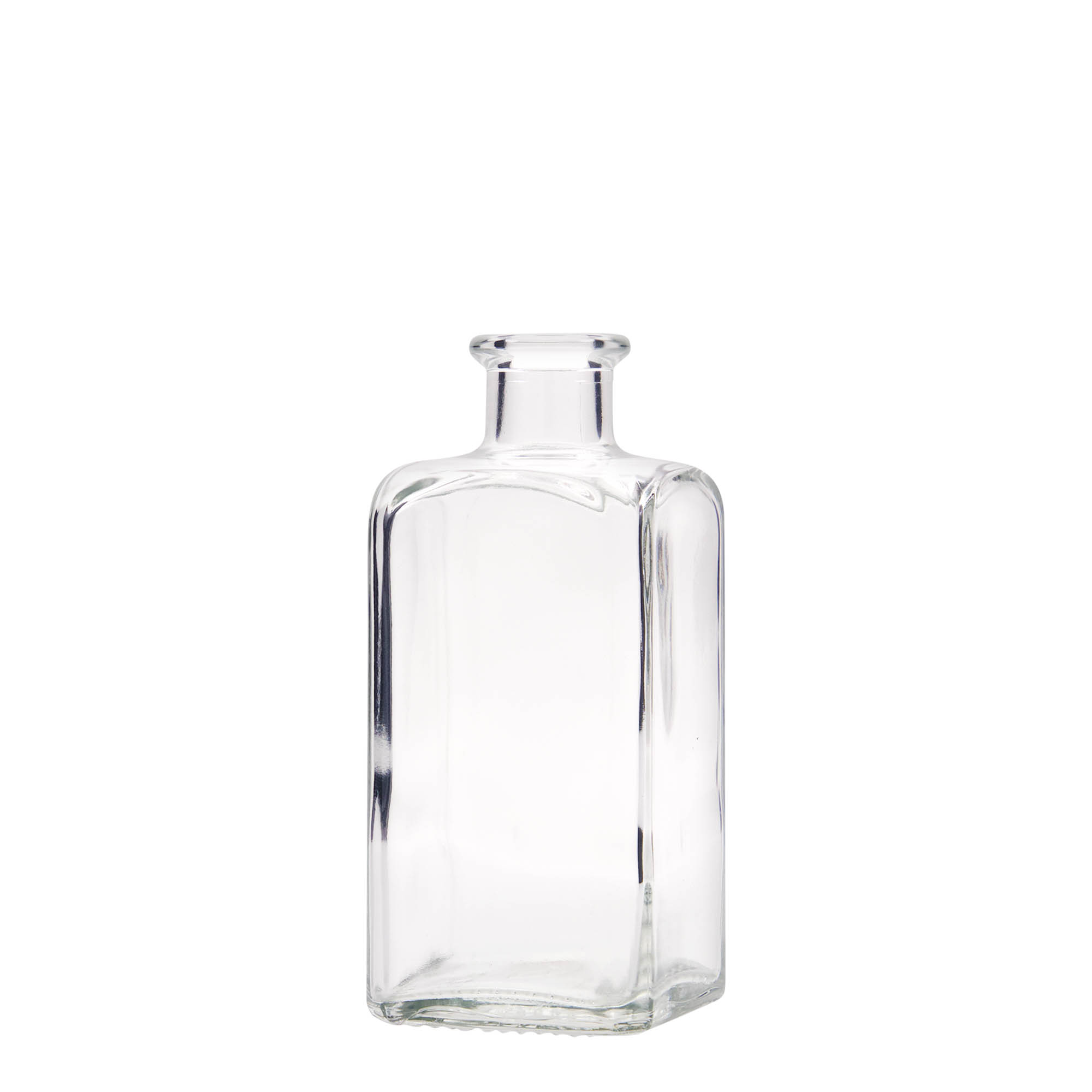 250 ml stiklinis butelis „Apotheker Carré“, kvadratinis, anga: kamštis 250 ml stiklinis butelis „Apotheker Carré“, kvadratinis, anga: kamštis