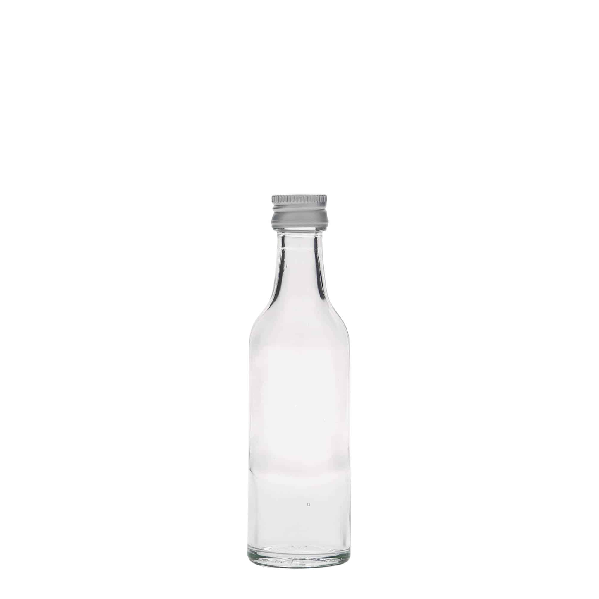 50 ml stiklinis buteliukas su tiesiu kakleliu, anga: PP 18