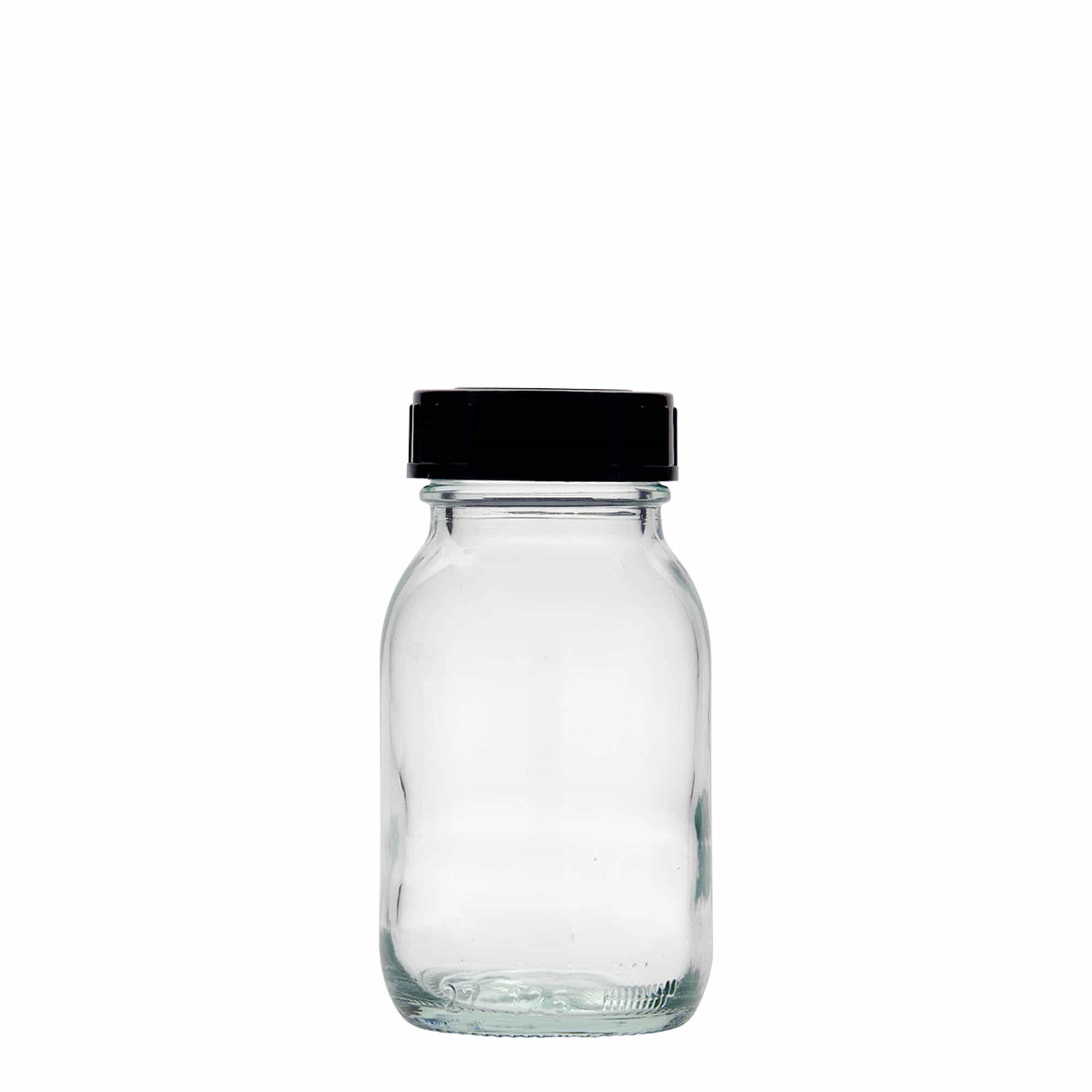 125 ml plataus kaklo stiklainis, anga: DIN 40