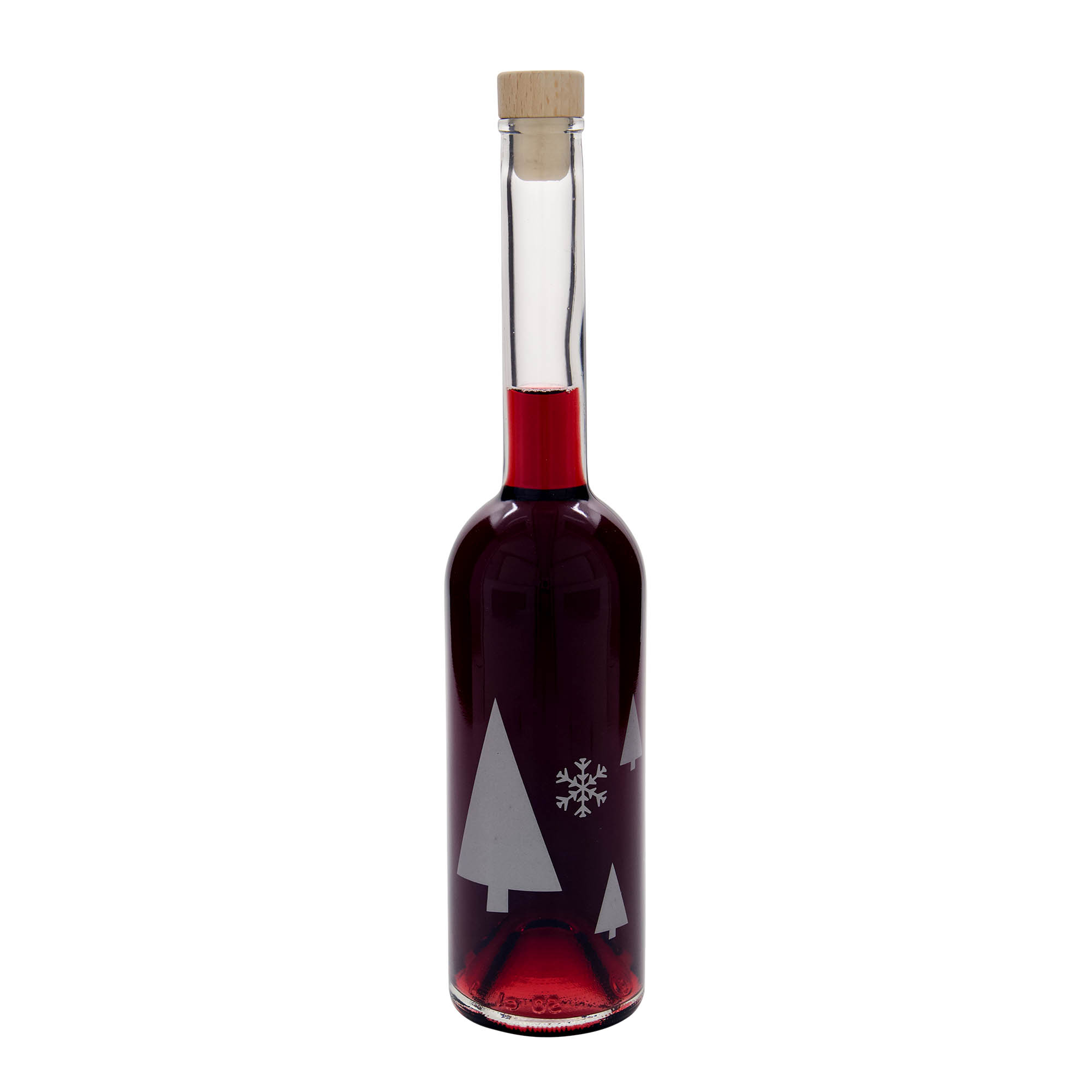 500 ml stiklinis butelis „Opera“, motyvas: snaigės, anga: kamštis