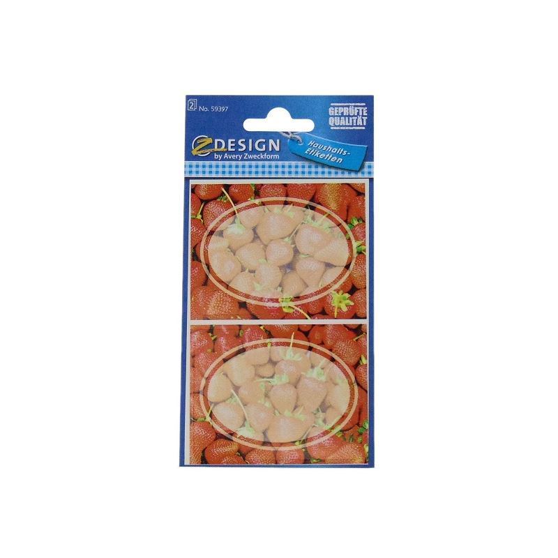 Zweckform etiketės „Braškės“, ovalios, popierinės, spalvotos Zweckform etiketės „Braškės“, ovalios, popierinės, spalvotos