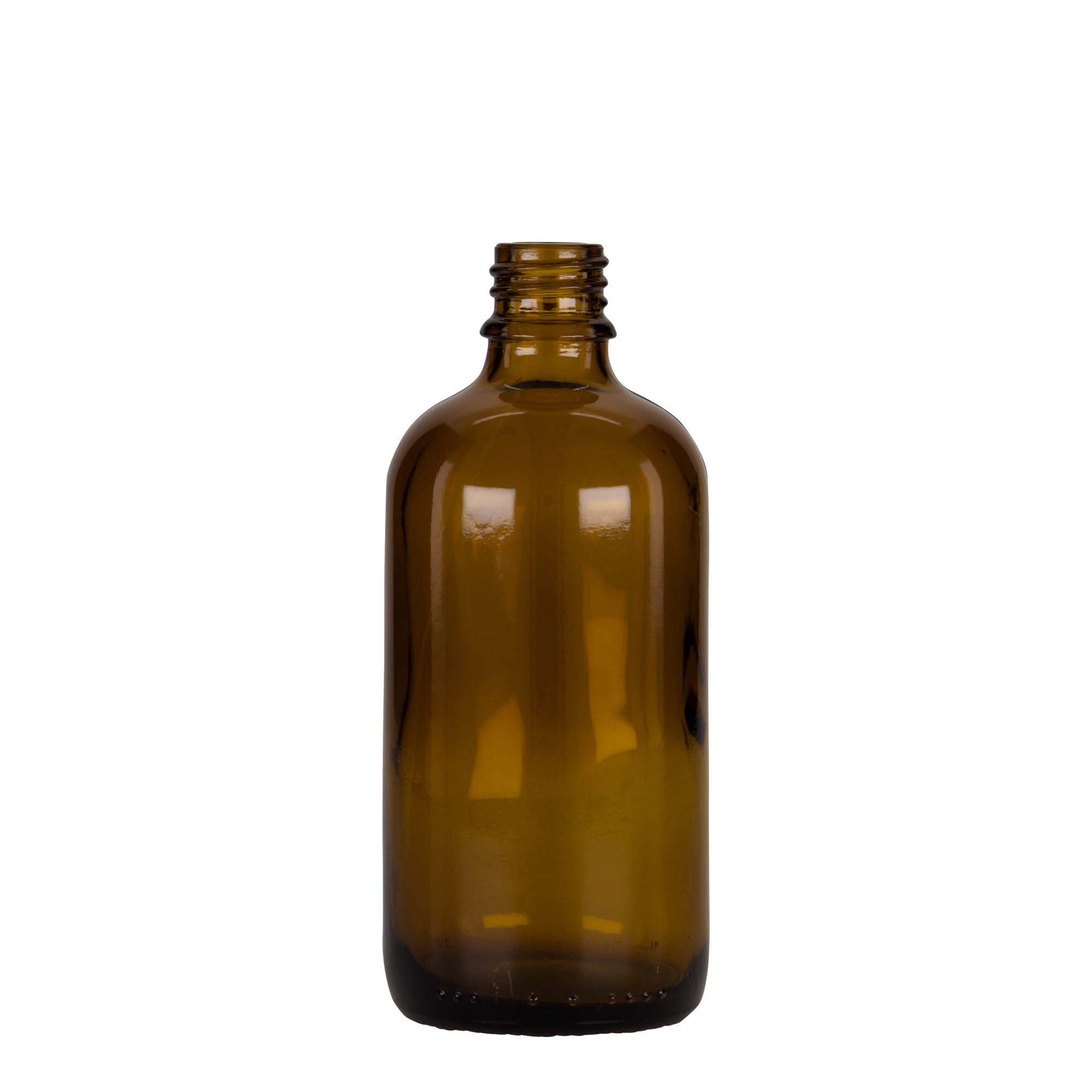 100 ml lašintuvo buteliukas, medicininis, stiklinis, rudo-juodas, burna: DIN 18