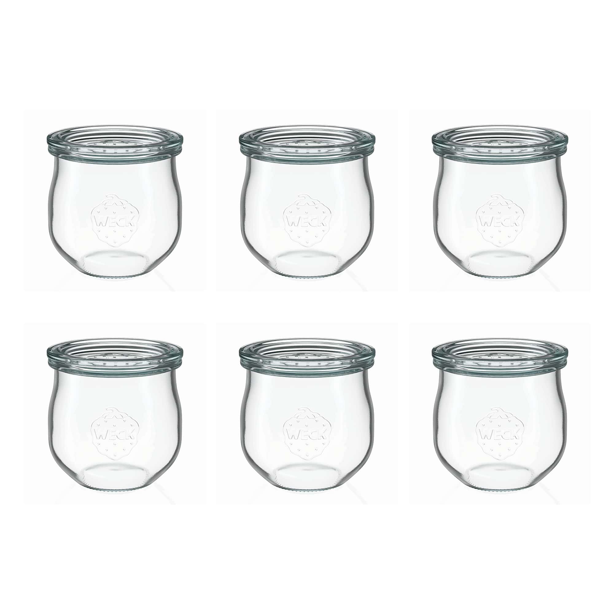 6x 370 ml WECK tulpės formos stiklainis su stiklo dangteliu RR 80