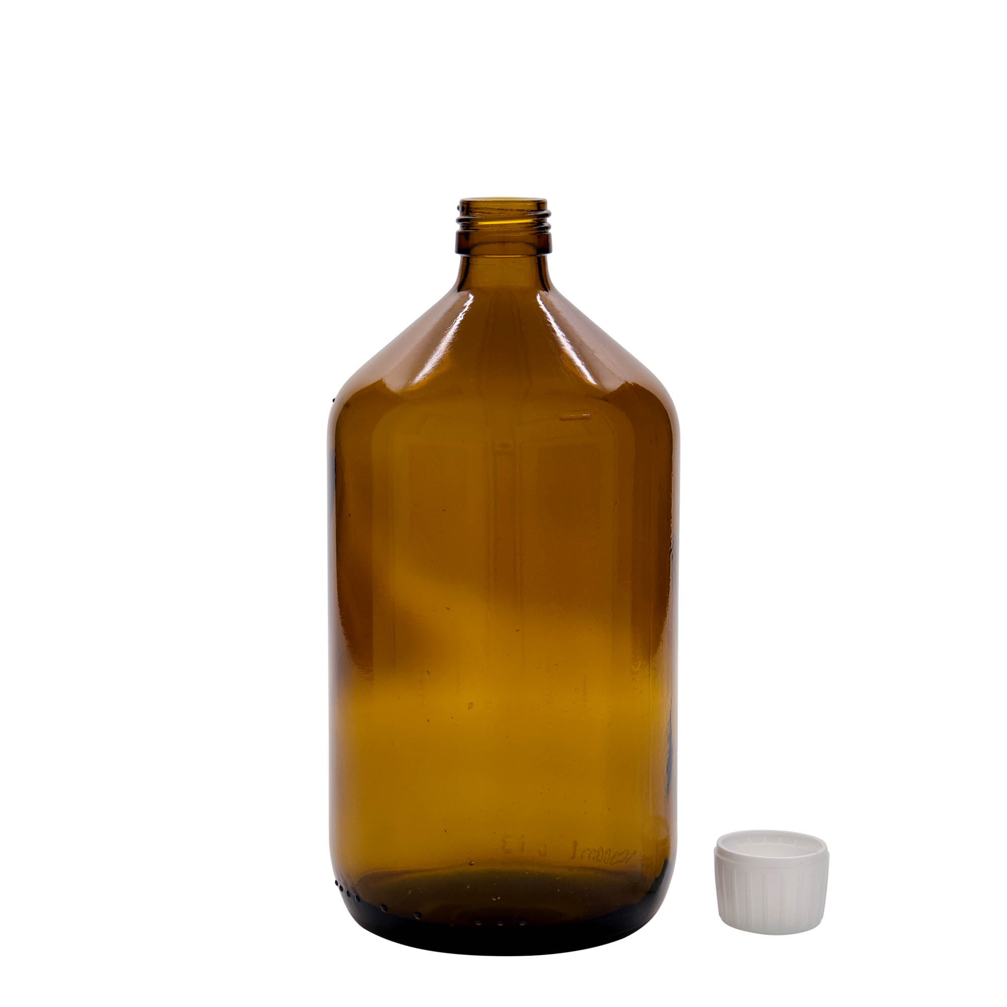 1.000 ml medicininis buteliukas, rudas, stiklas, anga: PP 28 1.000 ml medicininis buteliukas, rudas, stiklas, anga: PP 28