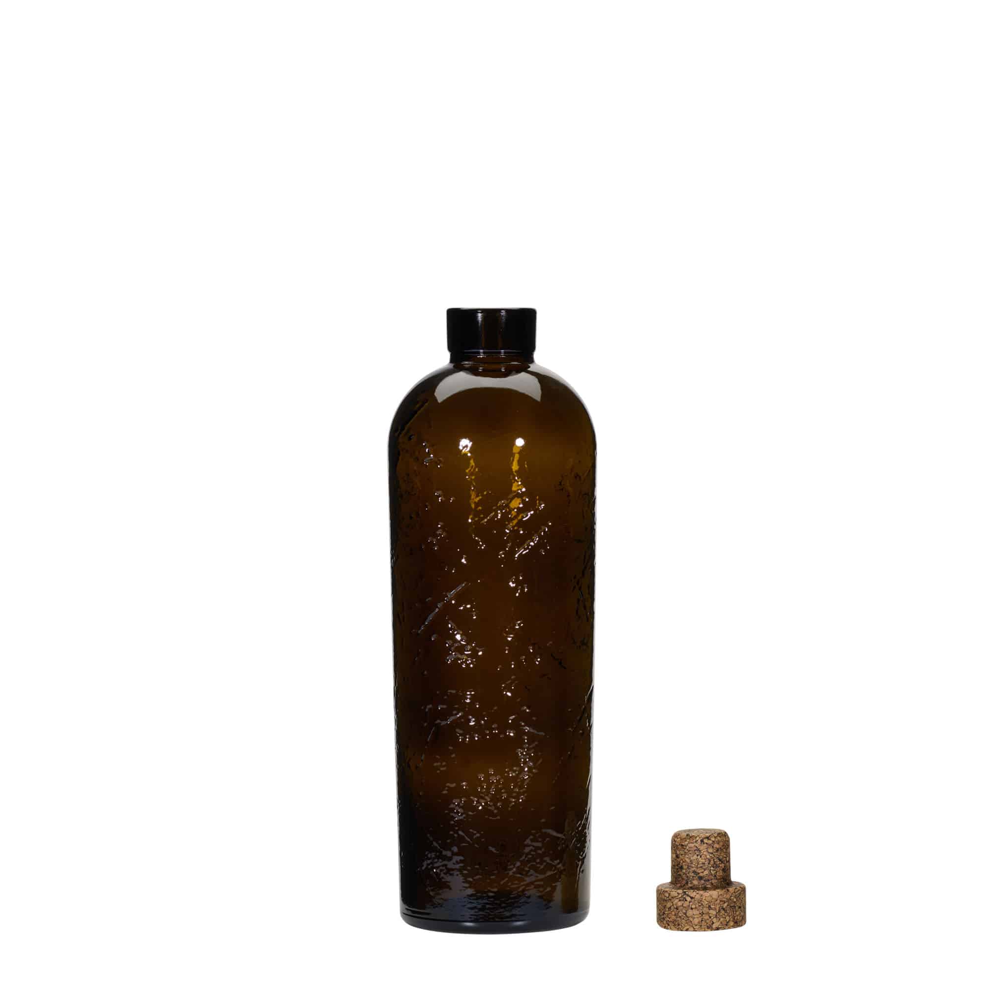 700 ml Wildly Crafted stiklinis butelis „Natural“, rudos spalvos, kamštis