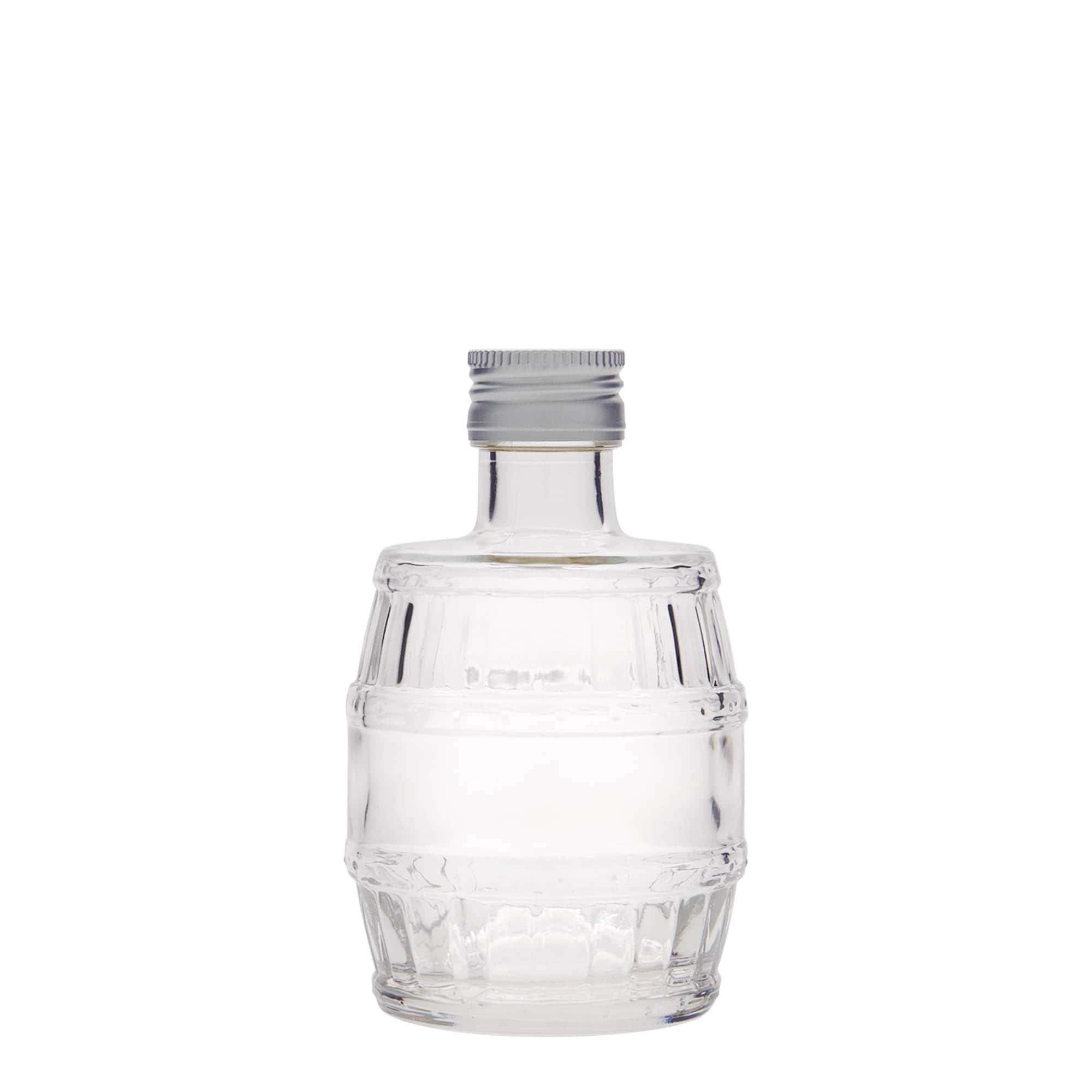 200 ml stiklinis butelis „Barrel“, burnos dydis: PP 28