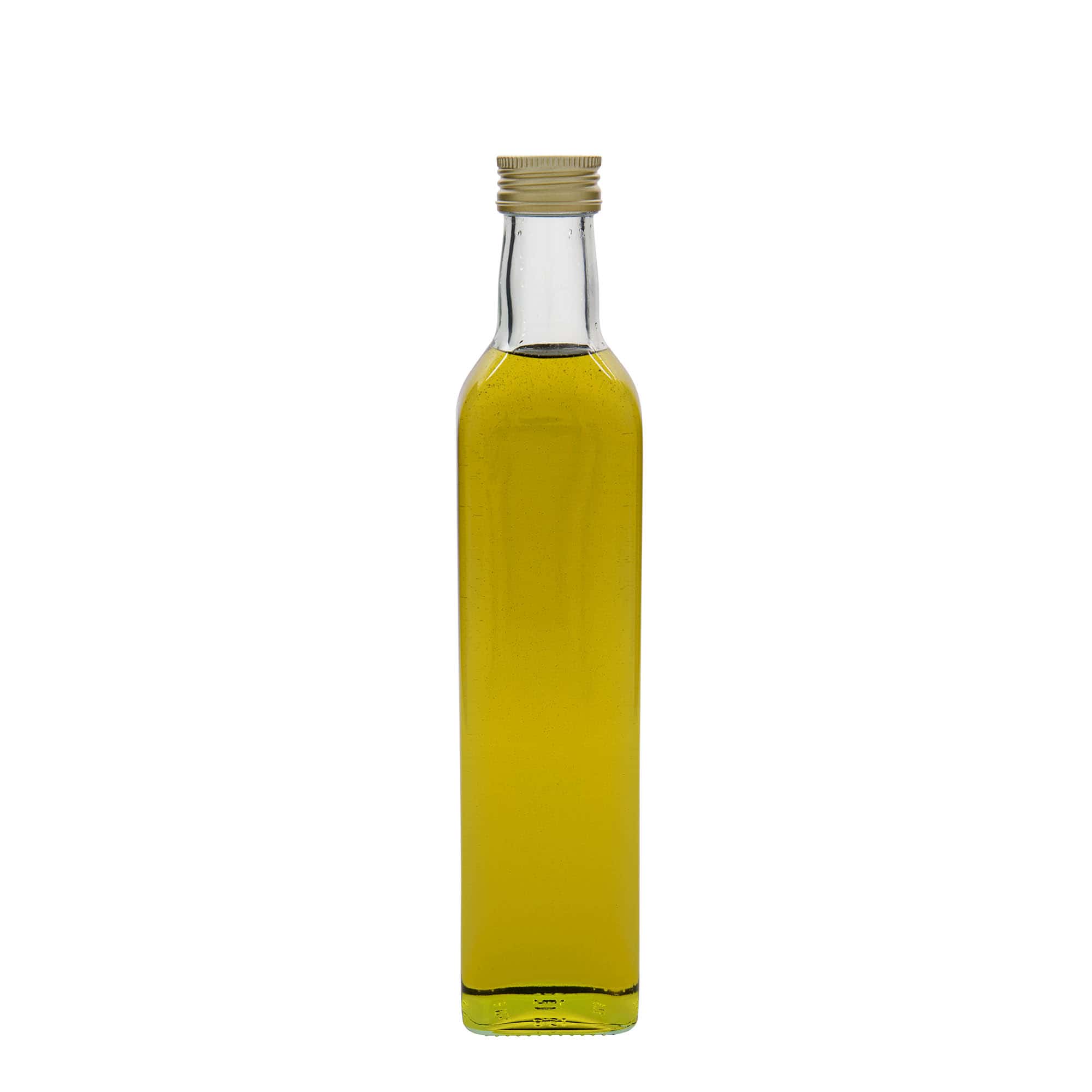 500 ml stiklinis butelis „Marasca“, kvadratinis, anga: PP 31,5