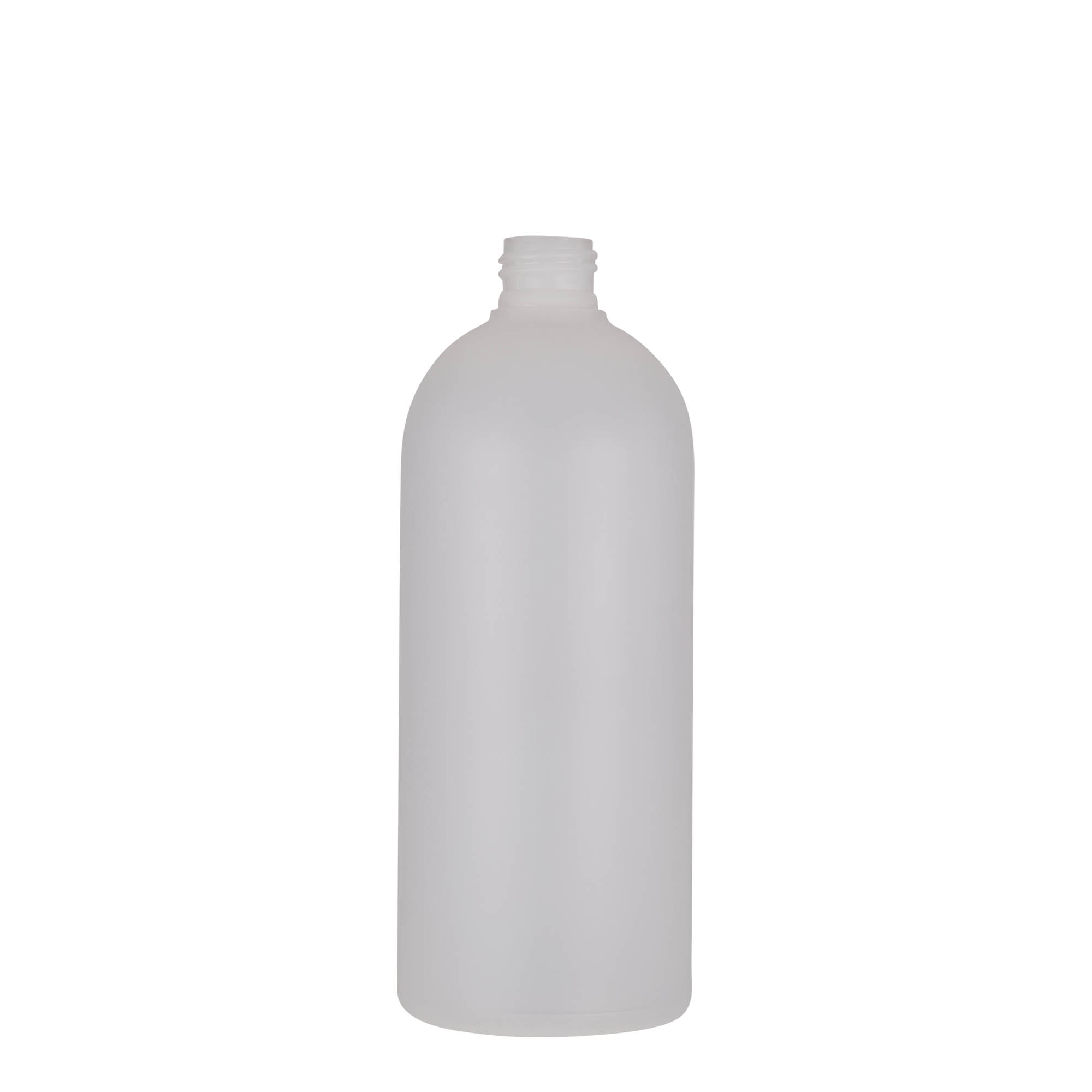 500 ml plastikinis butelis „Tuffy“, HDPE, natūralus, anga: 24/410