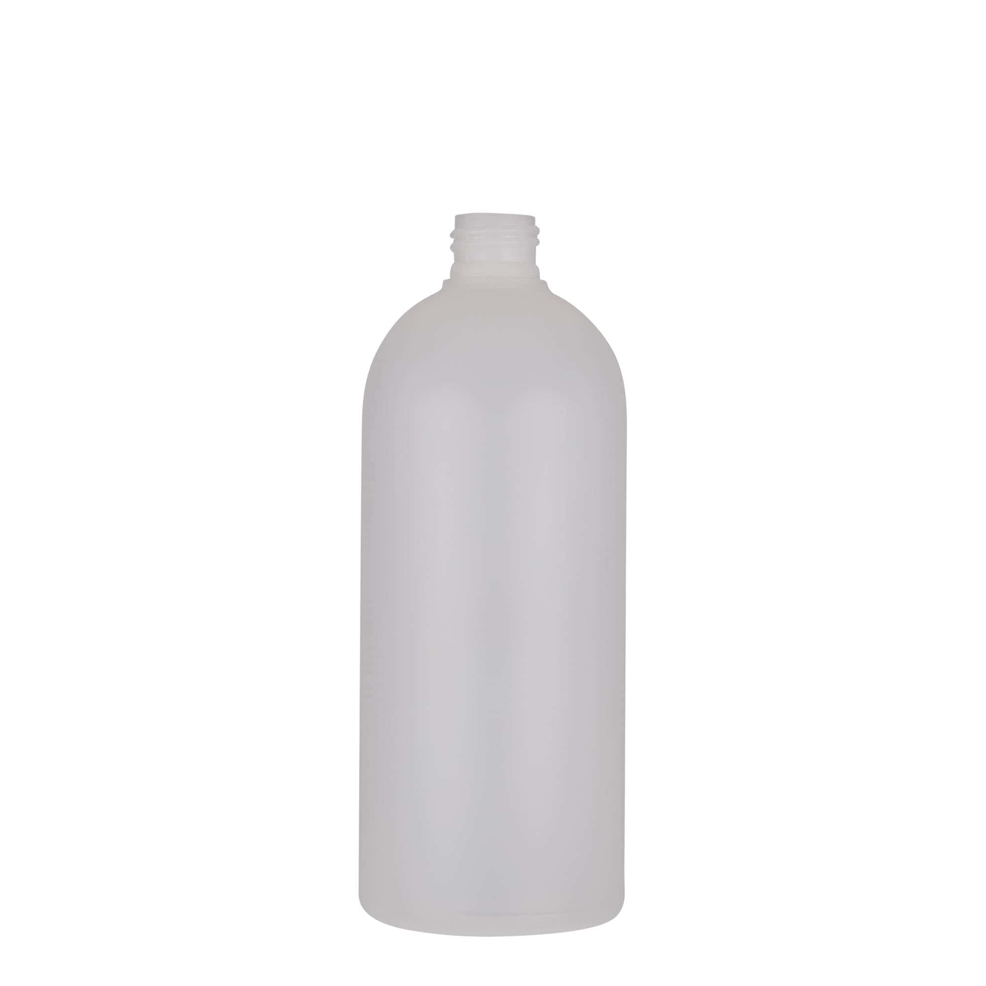 500 ml plastikinis butelis „Tuffy“, HDPE, natūralus, anga: 24/410