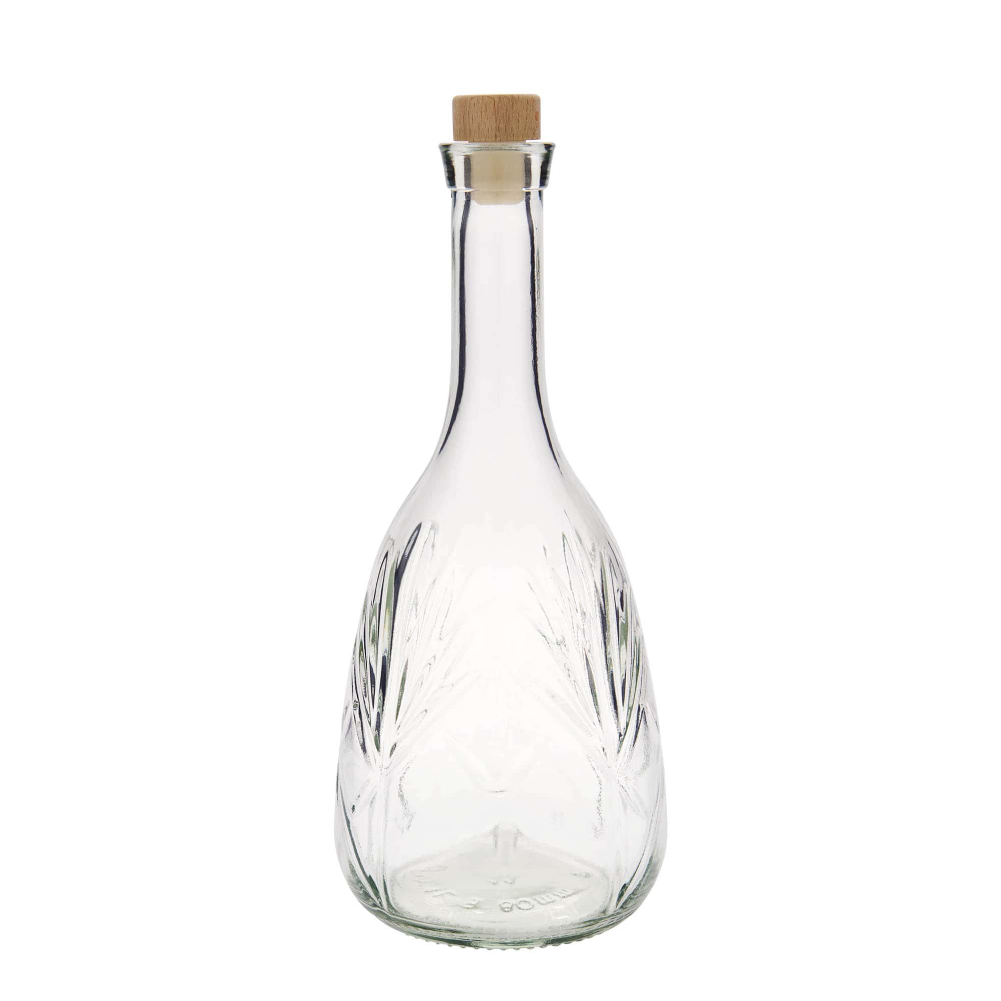 1.000 ml stiklinis butelis „Reliefa“, anga: kamštis 1.000 ml stiklinis butelis „Reliefa“, anga: kamštis