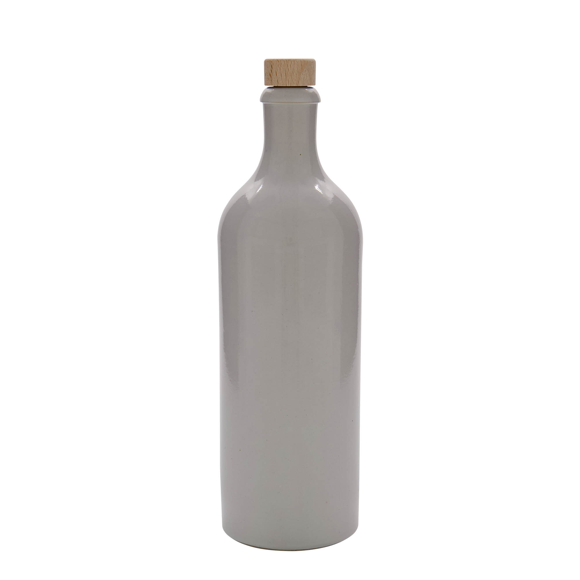 750 ml molinis ąsotis, keraminis, baltas, burna: kamštis