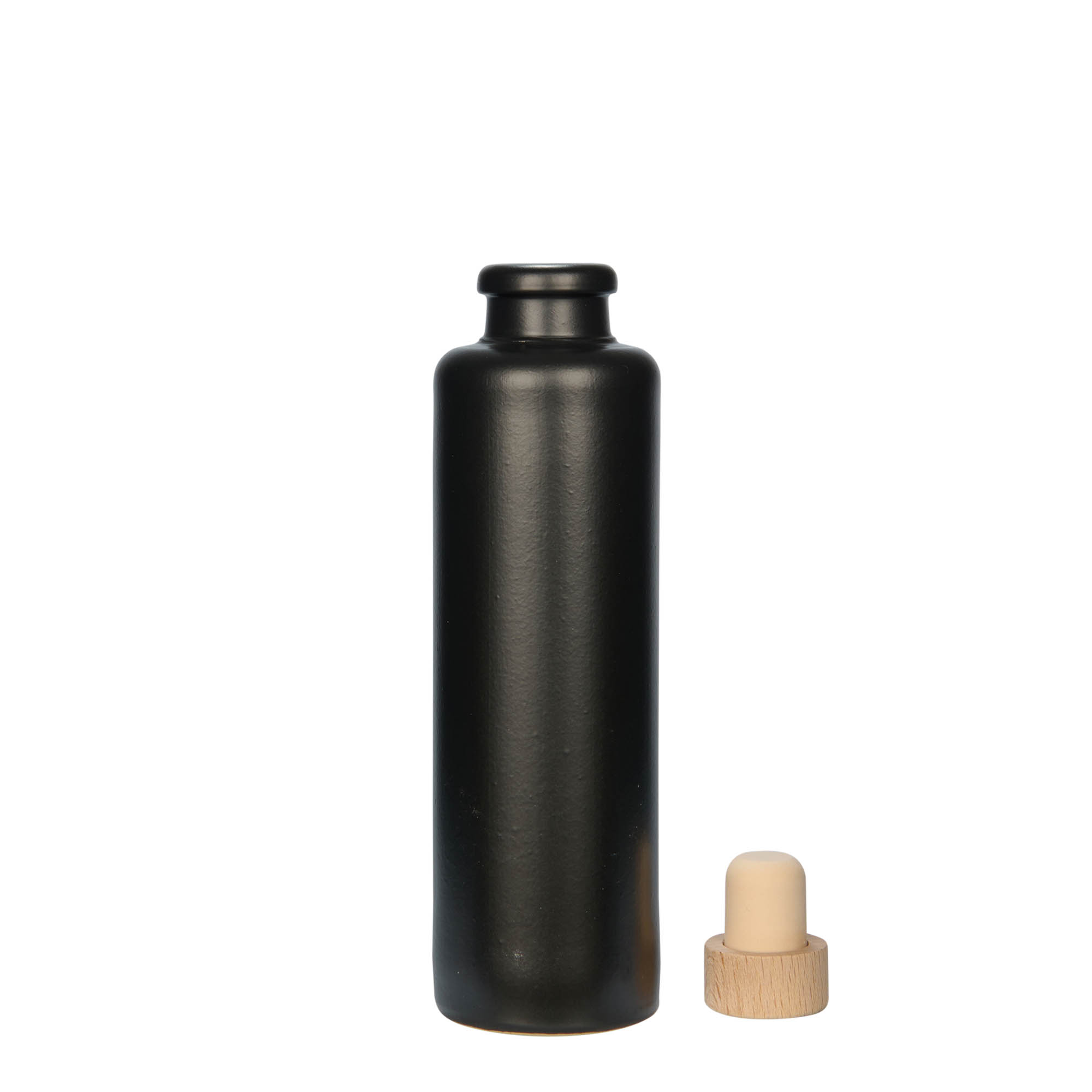 200 ml molinis ąsotis, keraminis, juodas, anga: kamštis