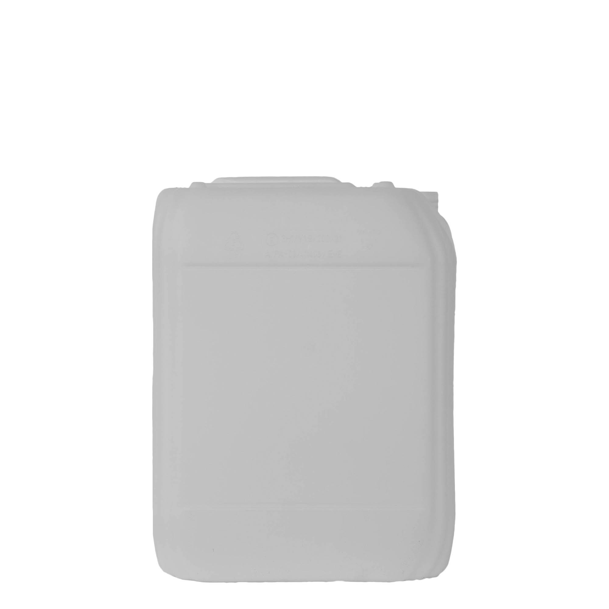 20 l kanistras, stačiakampis, HDPE plastikas, natūralios spalvos, anga: ND 60 20 l kanistras, stačiakampis, HDPE plastikas, natūralios spalvos, anga: ND 60