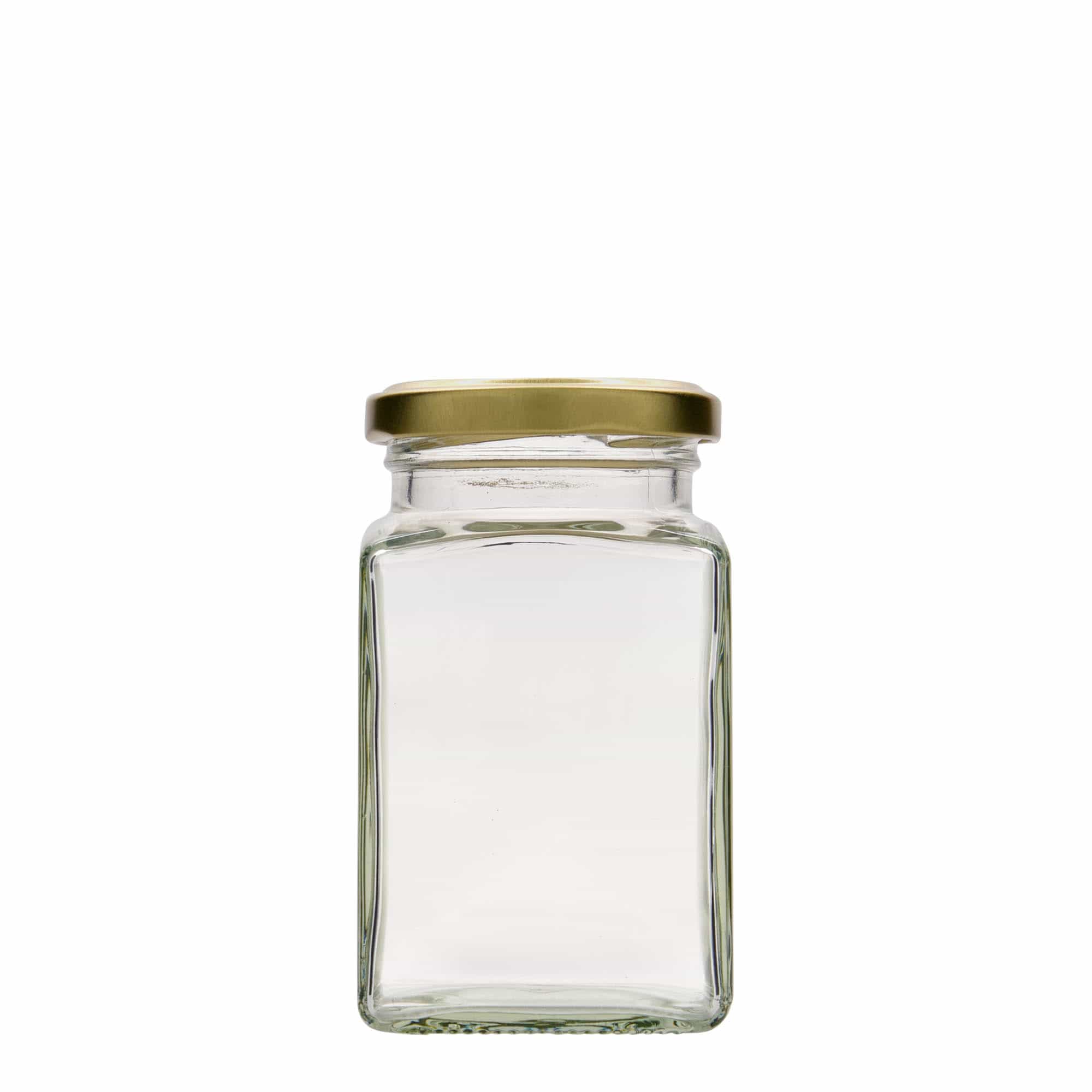 260 ml keturkampis stiklas, anga: sukamas dangtelis (TO 58)