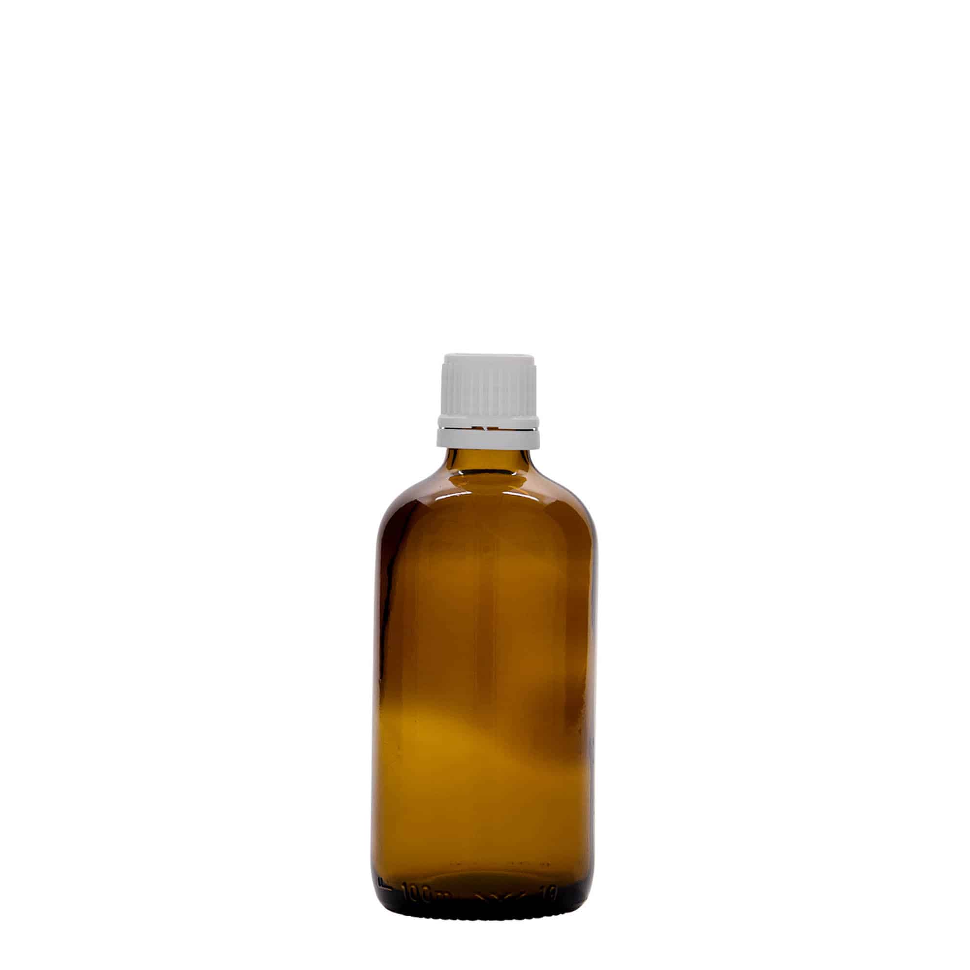 100 ml medicininis buteliukas, stiklinis, rudas, anga: DIN 18