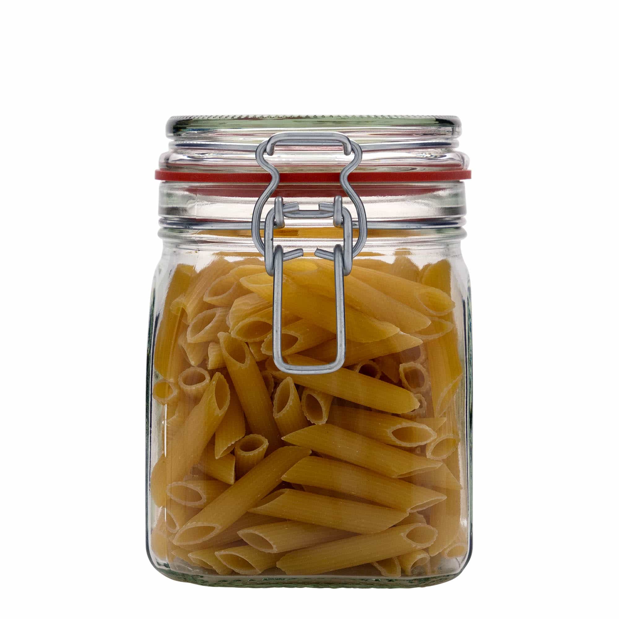 900 ml vielos užsegimo stiklainis, kvadratinis, anga: vielos užsegimas