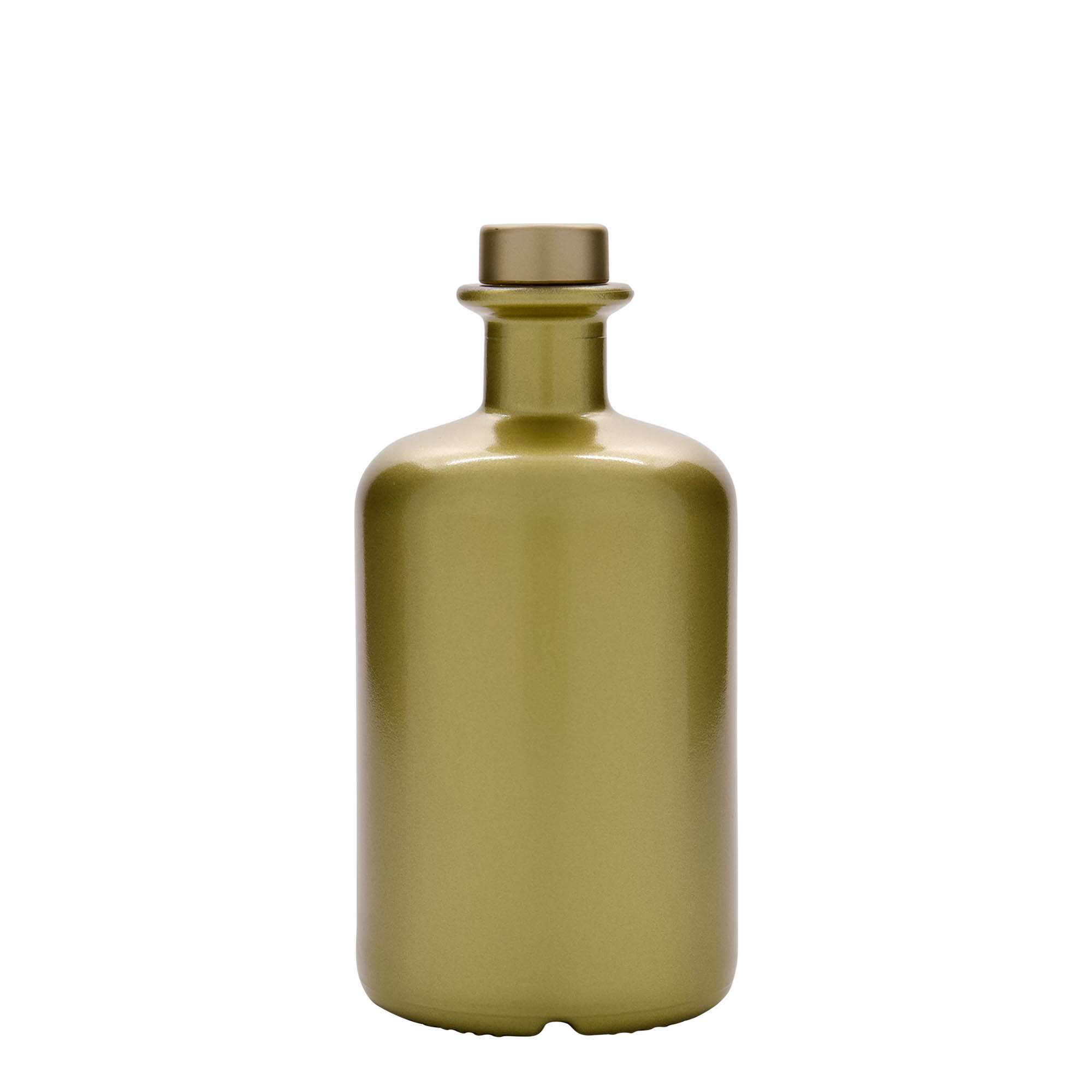 500 ml stiklinis vaistininko buteliukas, auksinis, anga: kamštis