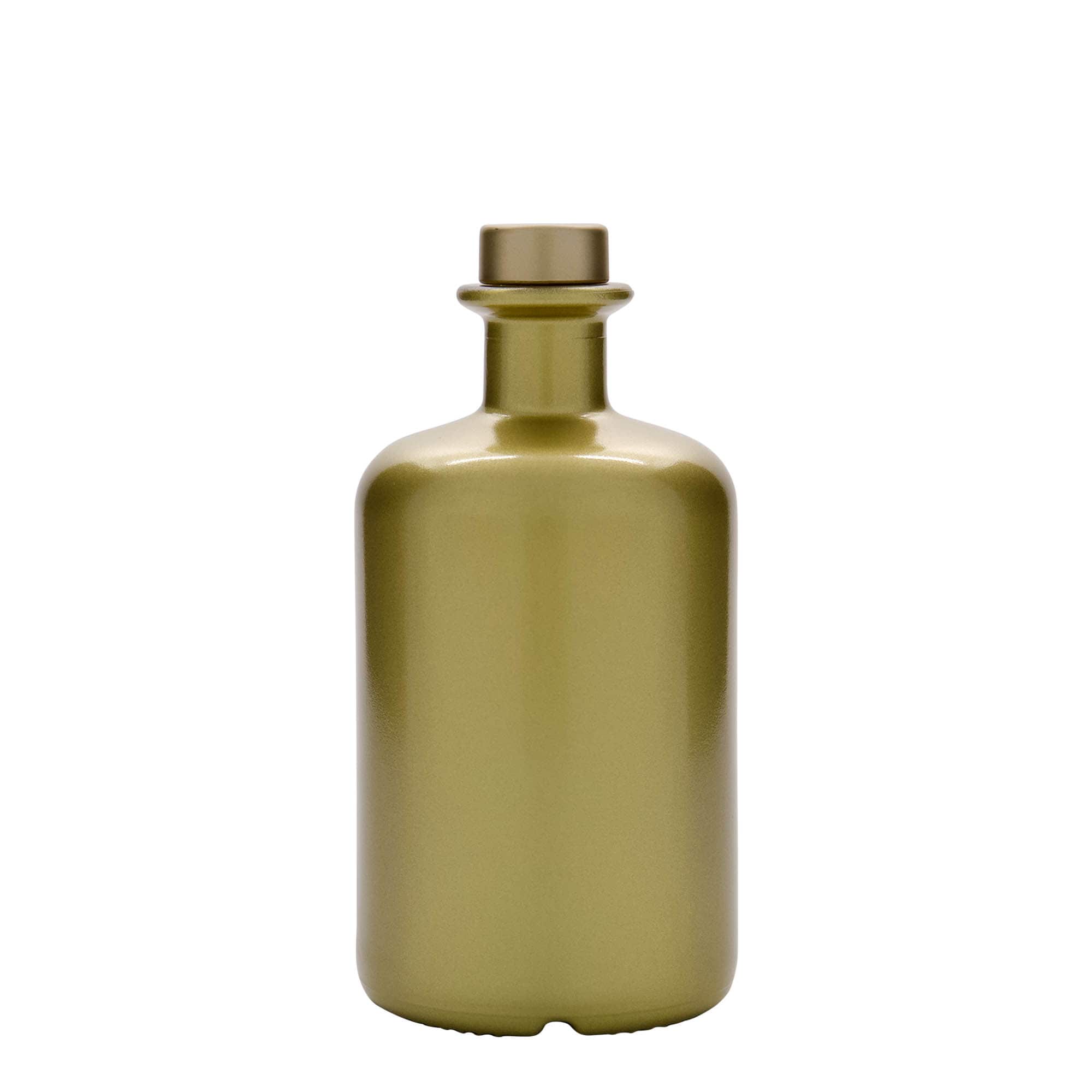 500 ml stiklinis vaistininko buteliukas, auksinis, anga: kamštis