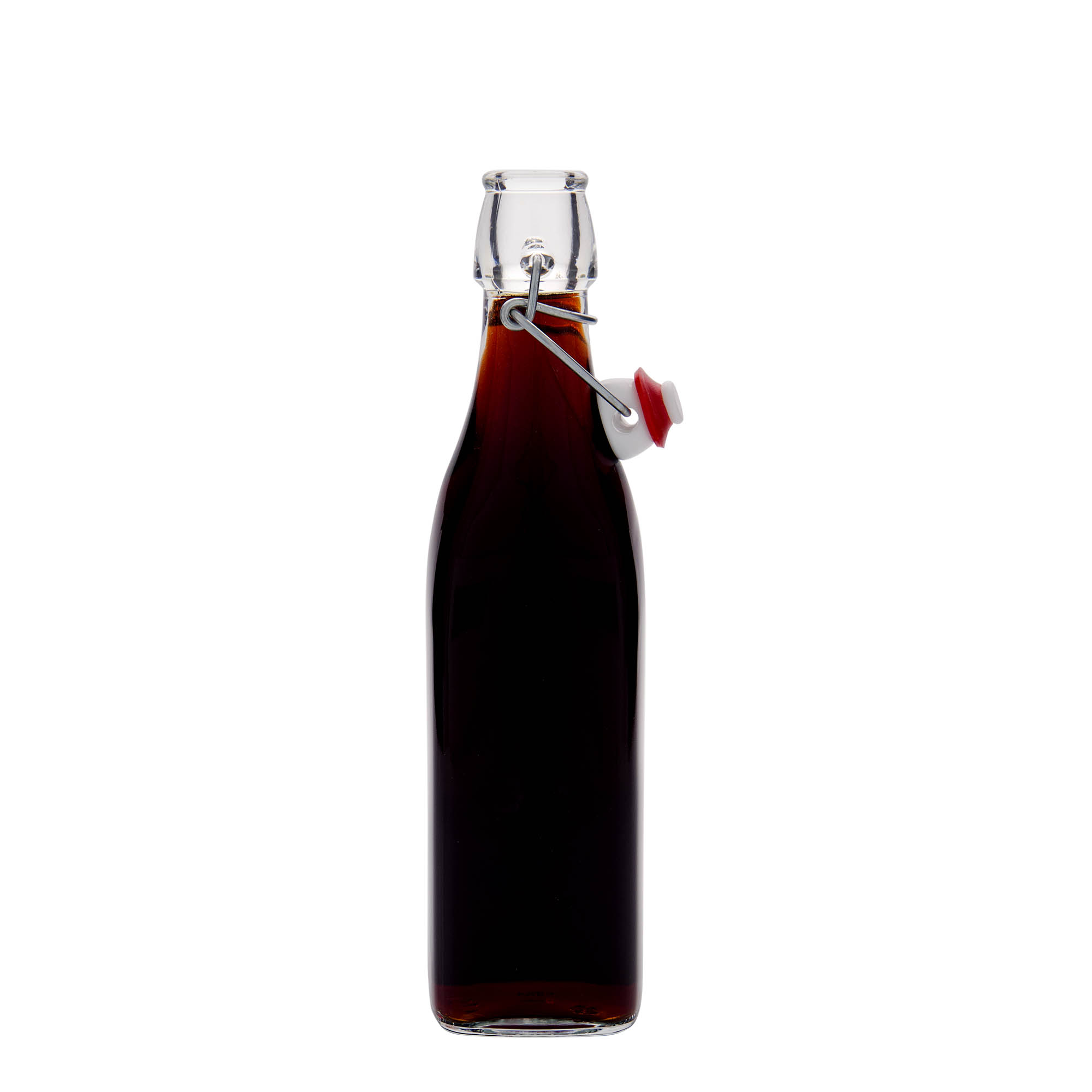 500 ml stiklinis butelis „Swing“, kvadratinis, anga: spaustukas uždarymui 500 ml stiklinis butelis „Swing“, kvadratinis, anga: spaustukas uždarymui