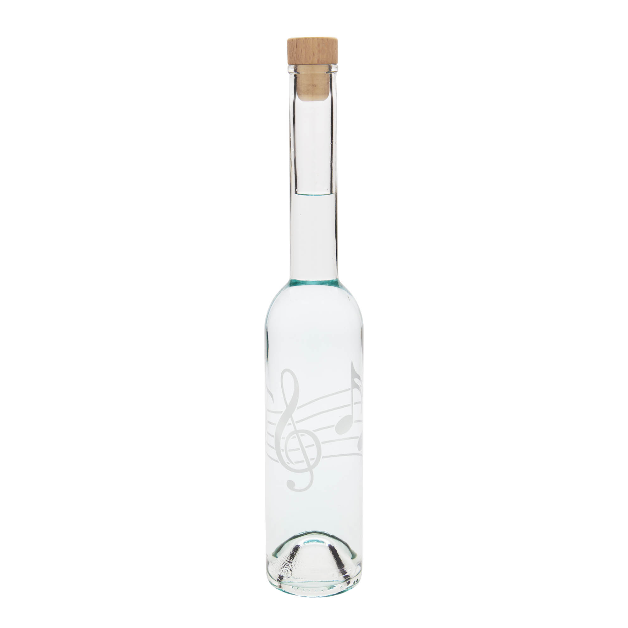 350 ml stiklinis butelis „Opera“, motyvas: natų ženklai, kamštis: kamštis 350 ml stiklinis butelis „Opera“, motyvas: natų ženklai, kamštis: kamštis
