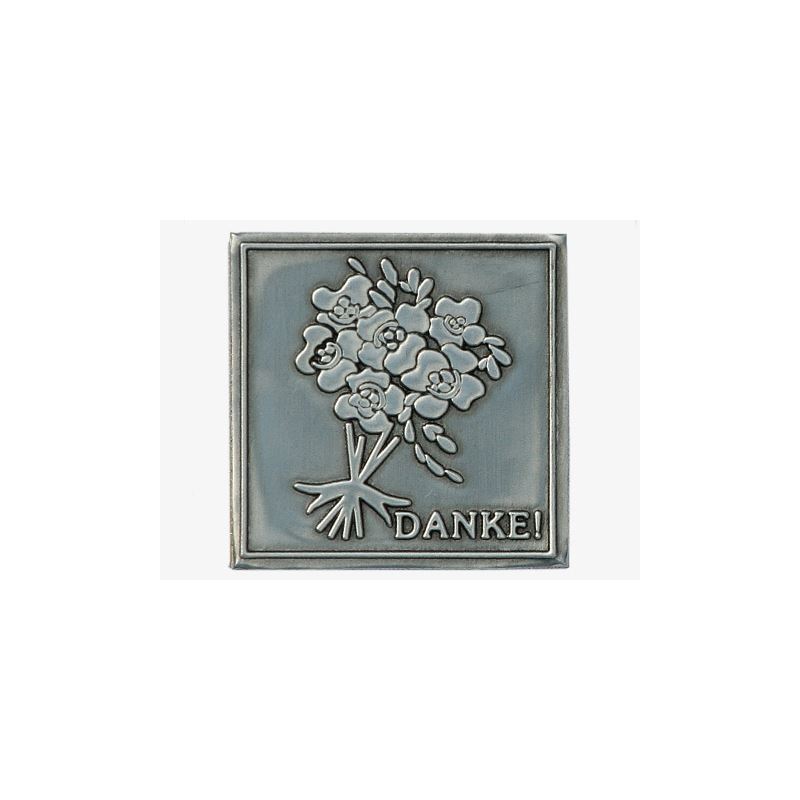 Švino etiketė „Ačiū“, kvadratinė, metalinė, sidabrinė Švino etiketė „Ačiū“, kvadratinė, metalinė, sidabrinė