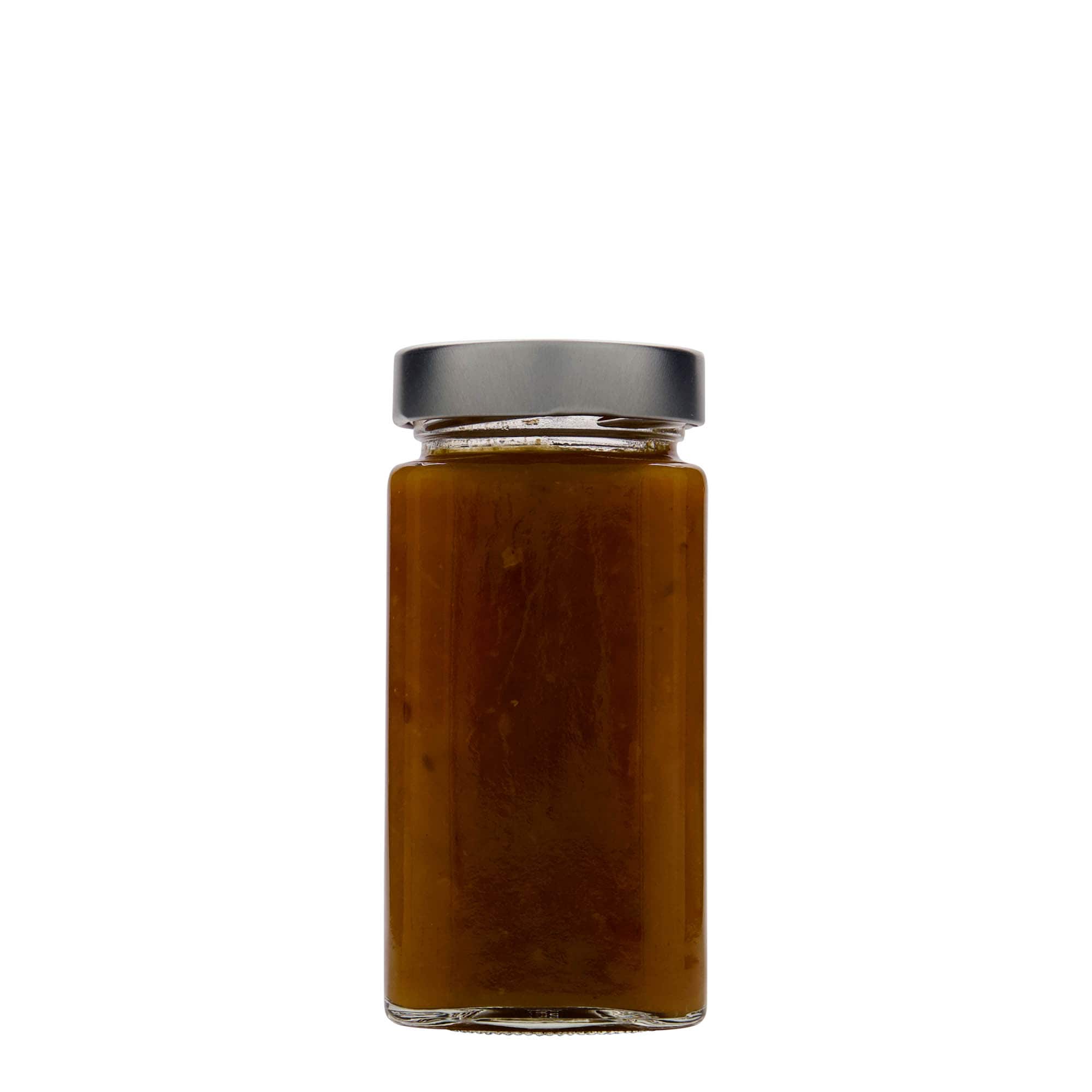 314 ml keturkampis stiklainis „Funny“, anga: gilus sukamas uždarymas (DTO 58)