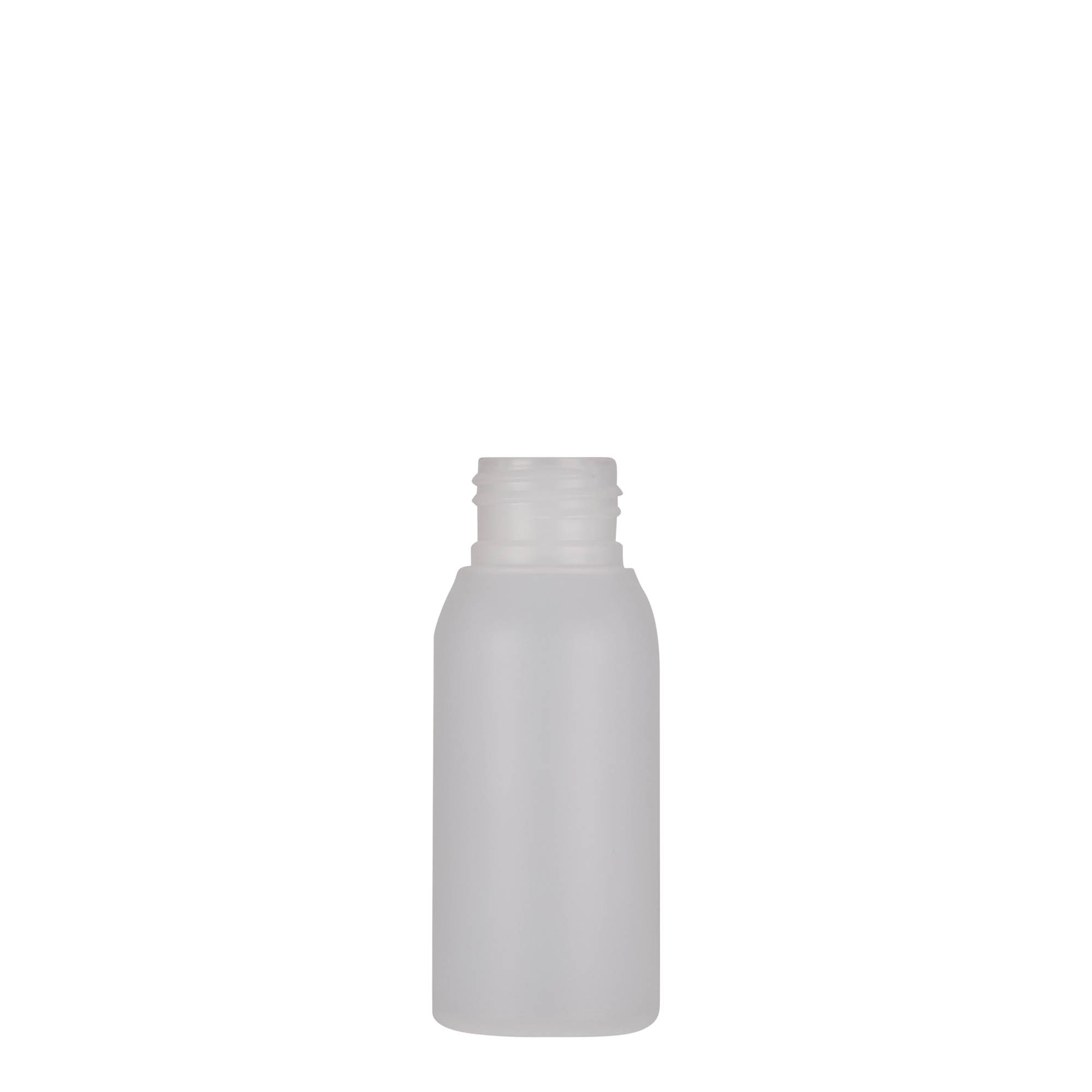 50 ml plastikinis buteliukas „Tuffy“, HDPE, natūralios spalvos, anga: 24/410 50 ml plastikinis buteliukas „Tuffy“, HDPE, natūralios spalvos, anga: 24/410