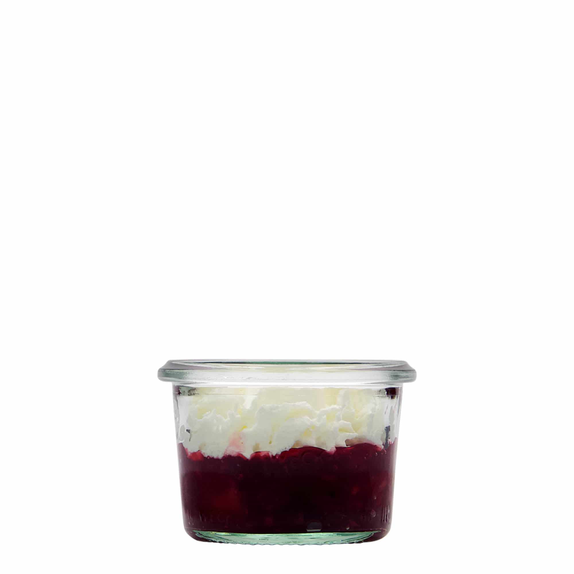 80 ml WECK stiklainis su užsukamu dangteliu, burnos forma: apvali kraštinė