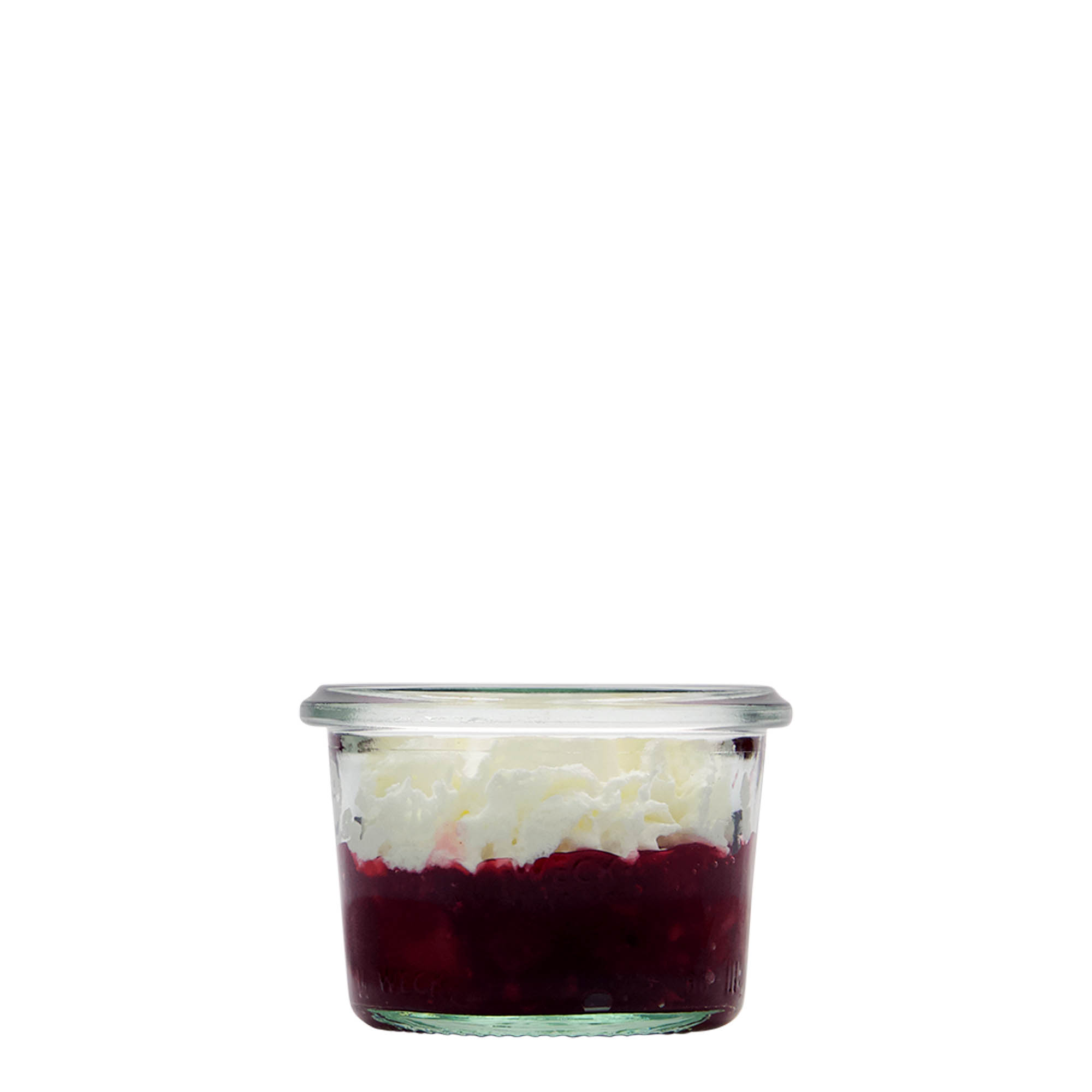 80 ml WECK stiklainis su užsukamu dangteliu, burnos forma: apvali kraštinė