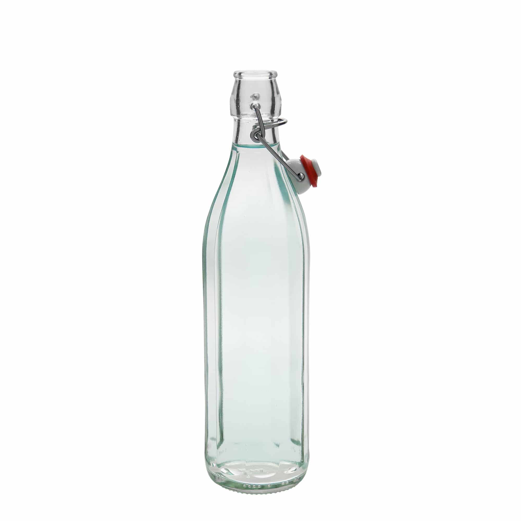 750 ml stiklinis butelis „Bravo“, dešimtkampis, anga: užsegamas užraktas