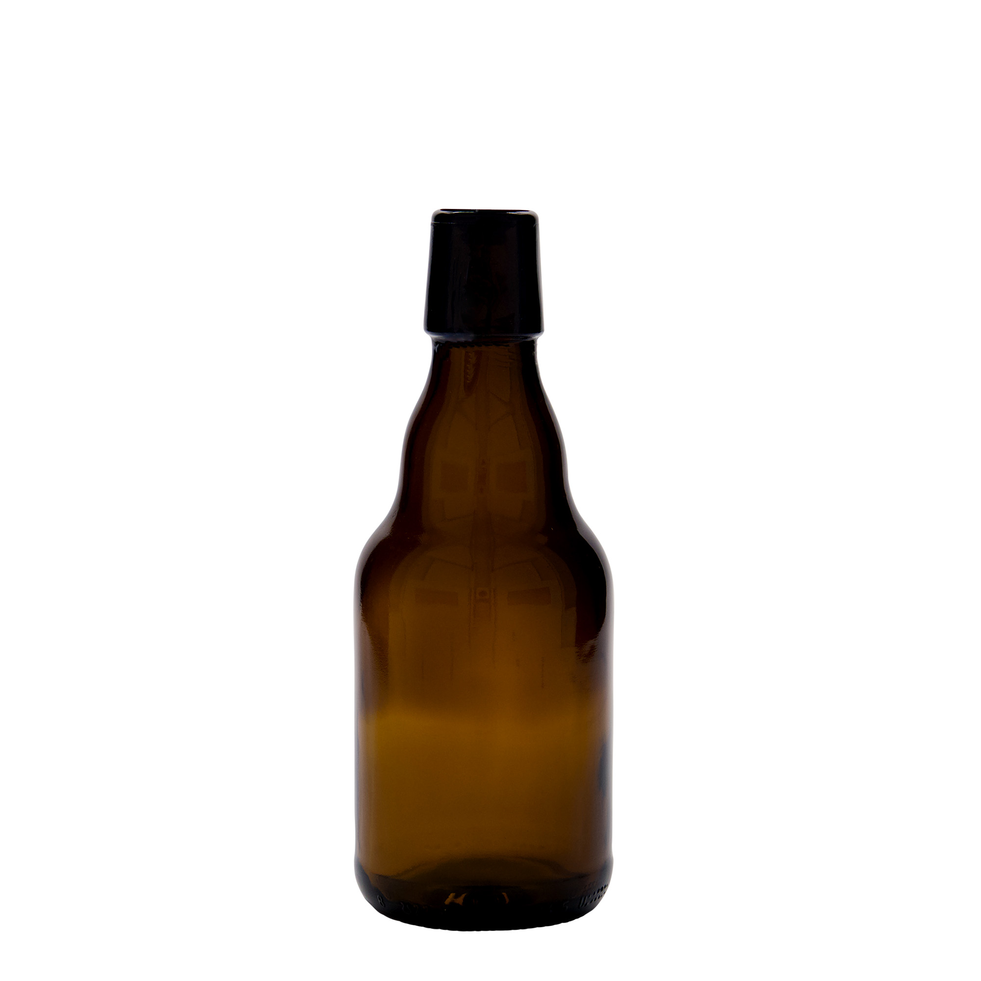 330 ml alaus butelis „Steinie“, stiklas, rudas, kamštis su spaustuku 330 ml alaus butelis „Steinie“, stiklas, rudas, kamštis su spaustuku