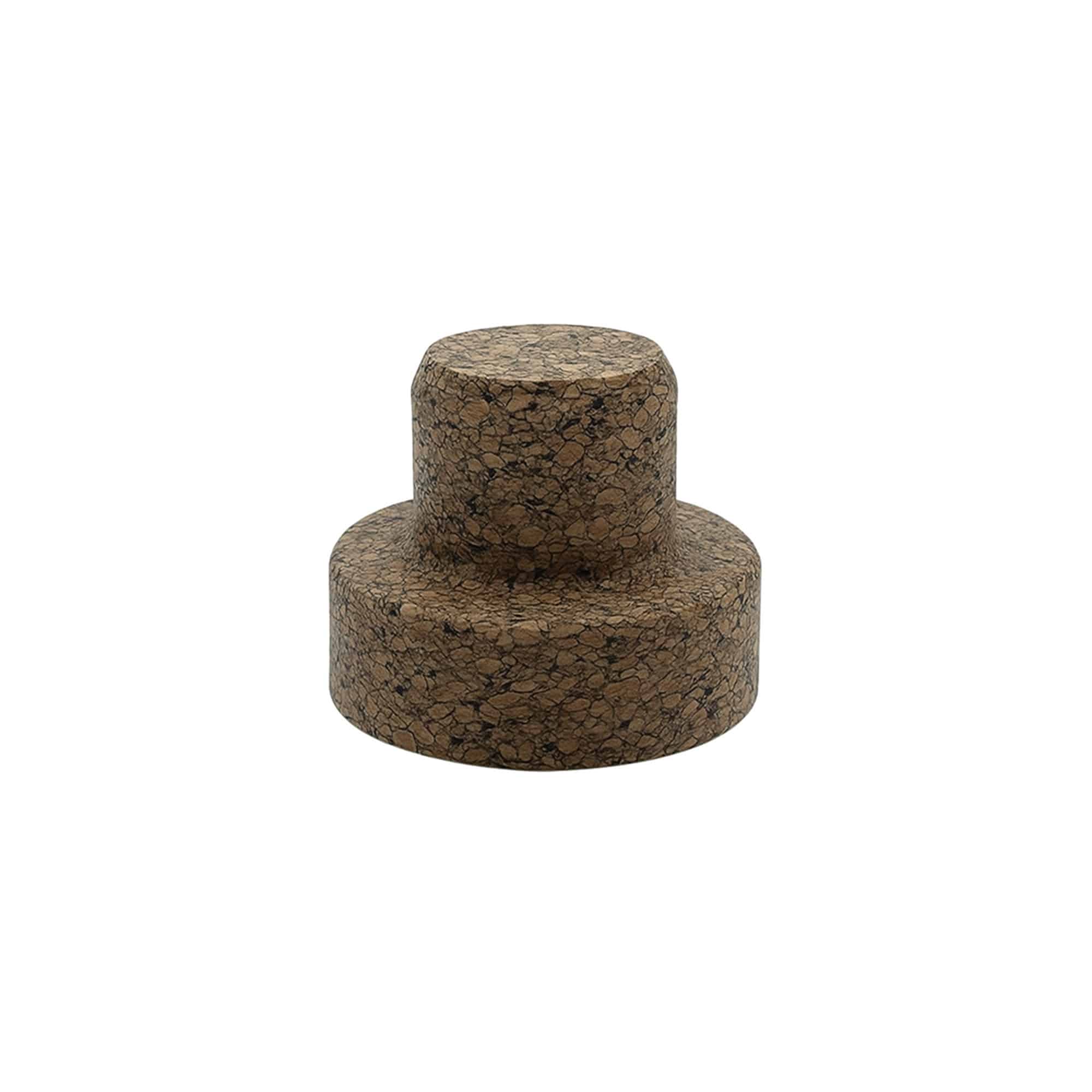 Rankenos kamštis „Sharp“ 22,5 mm, Corkcoal, antgalio dangčiui: kamštis su plokščiu kraštu
