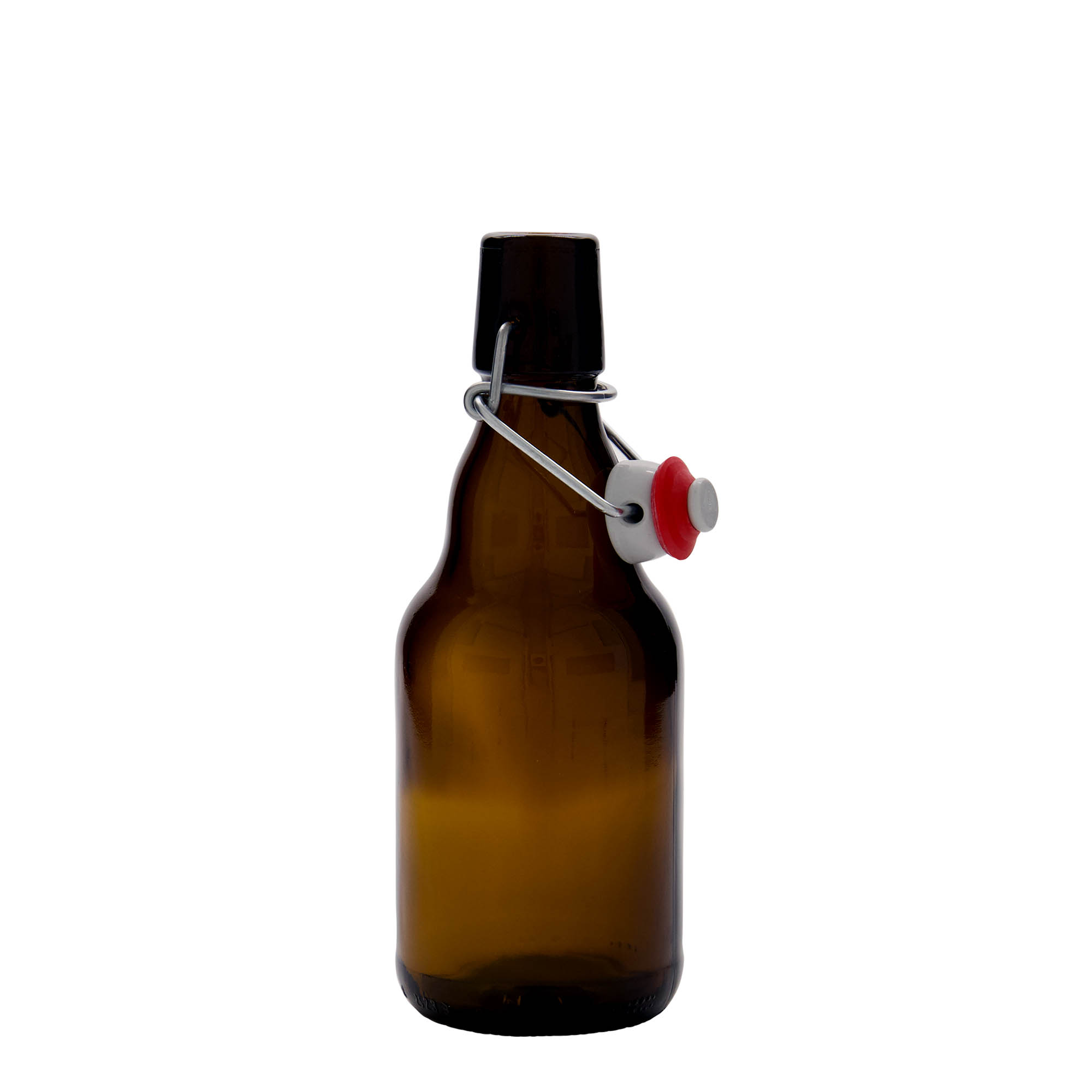 330 ml alaus butelis „Steinie“, stiklas, rudas, kamštis su spaustuku