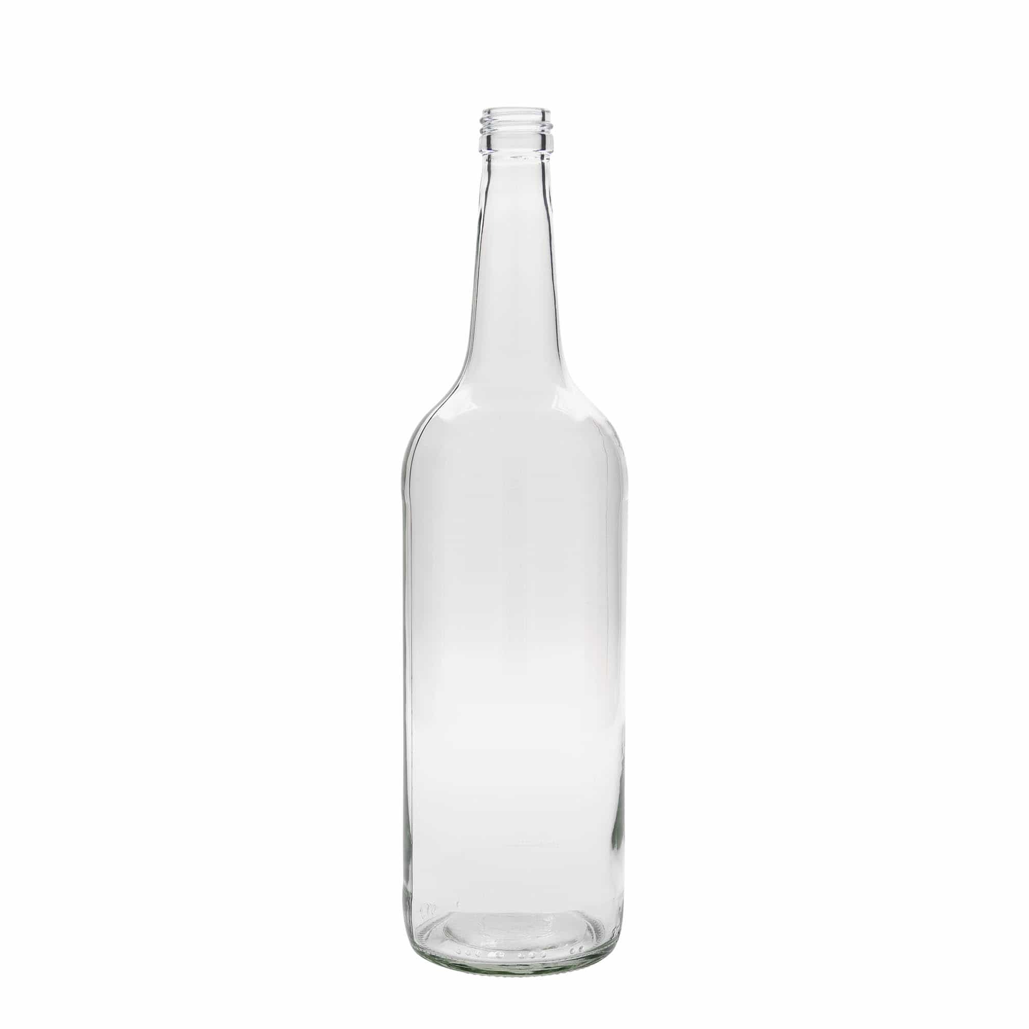 1.000 ml stiklinis butelis su tiesiu kakleliu, anga: PP 28