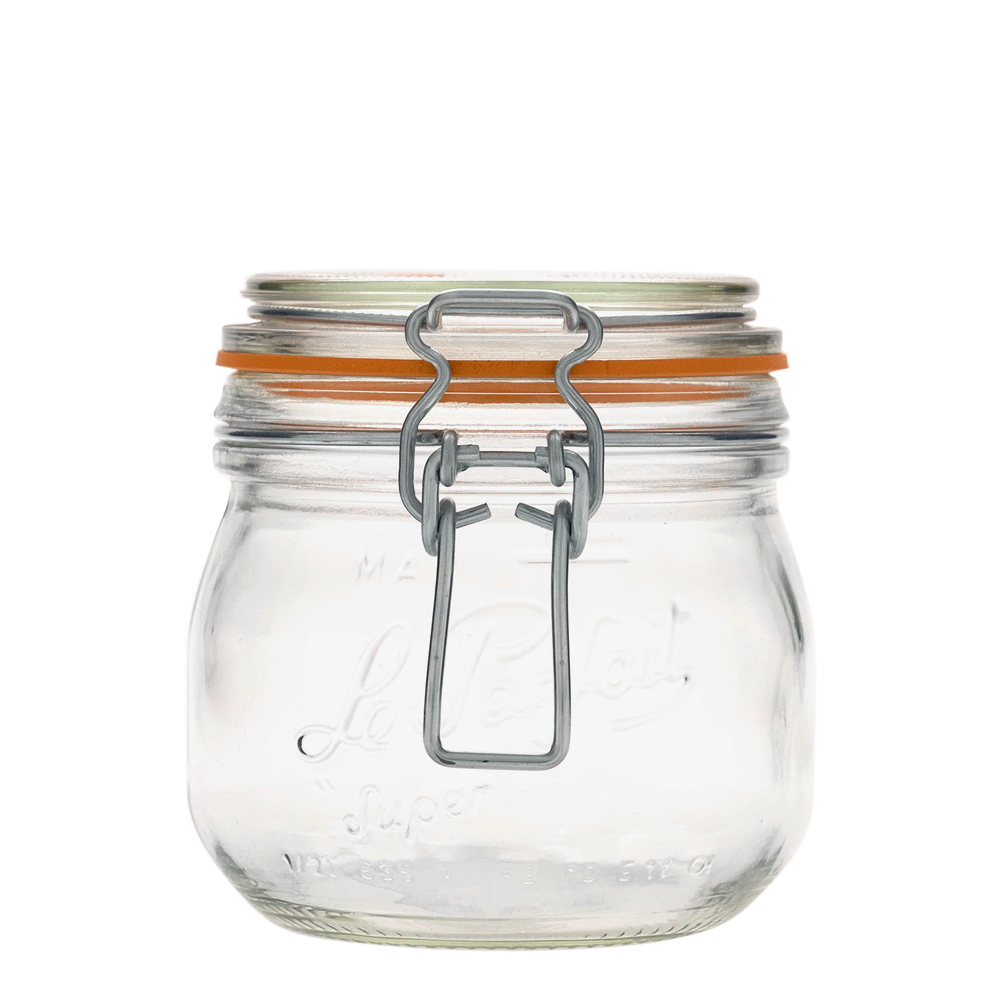 500 ml vielinio užsegimo stiklainis „Le Parfait Super Bocal“, anga: vielinio užsegimo dangtelis 500 ml vielinio užsegimo stiklainis „Le Parfait Super Bocal“, anga: vielinio užsegimo dangtelis
