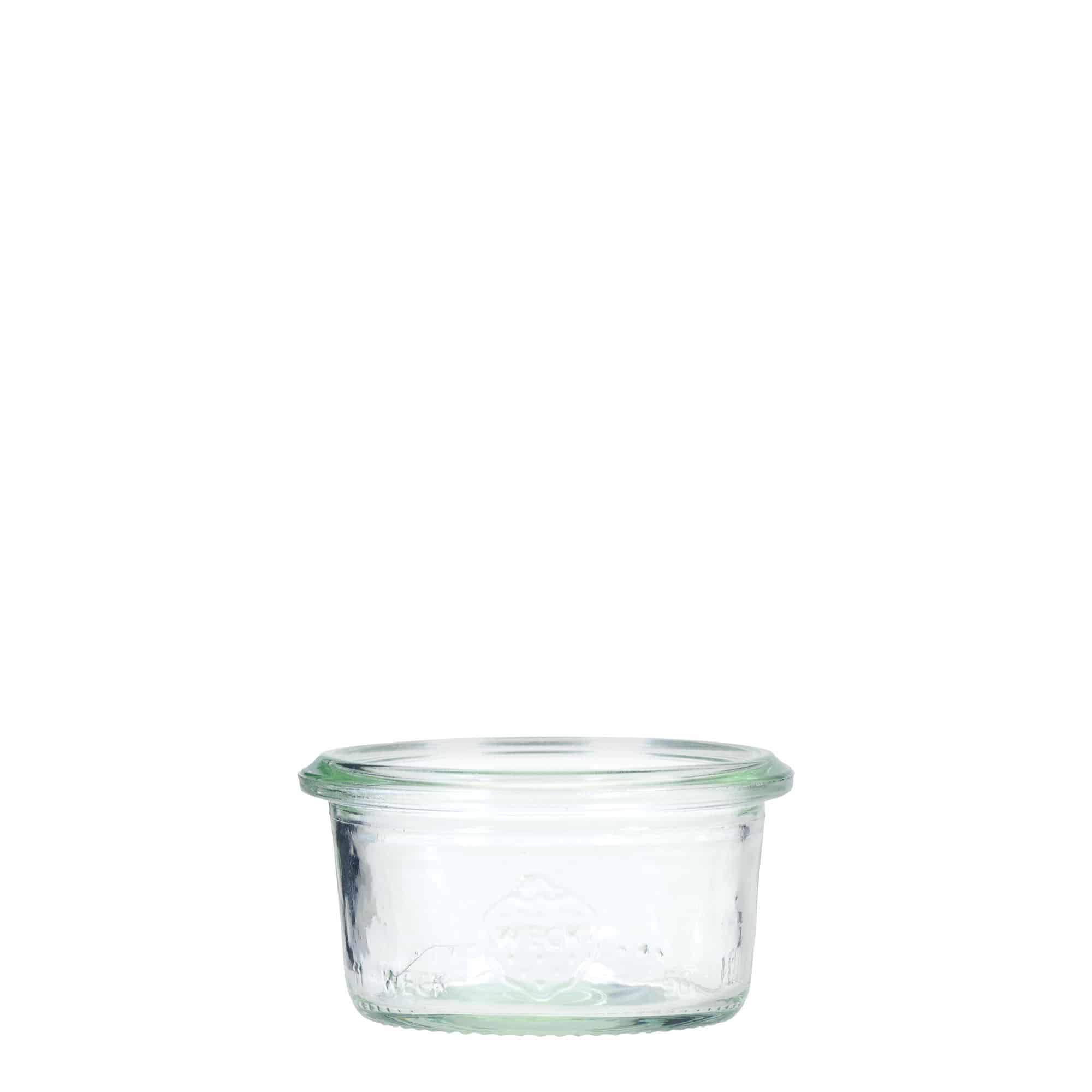 12x 50 ml WECK-stiklainis su plačiu burnu su stiklo dangteliu RR 60