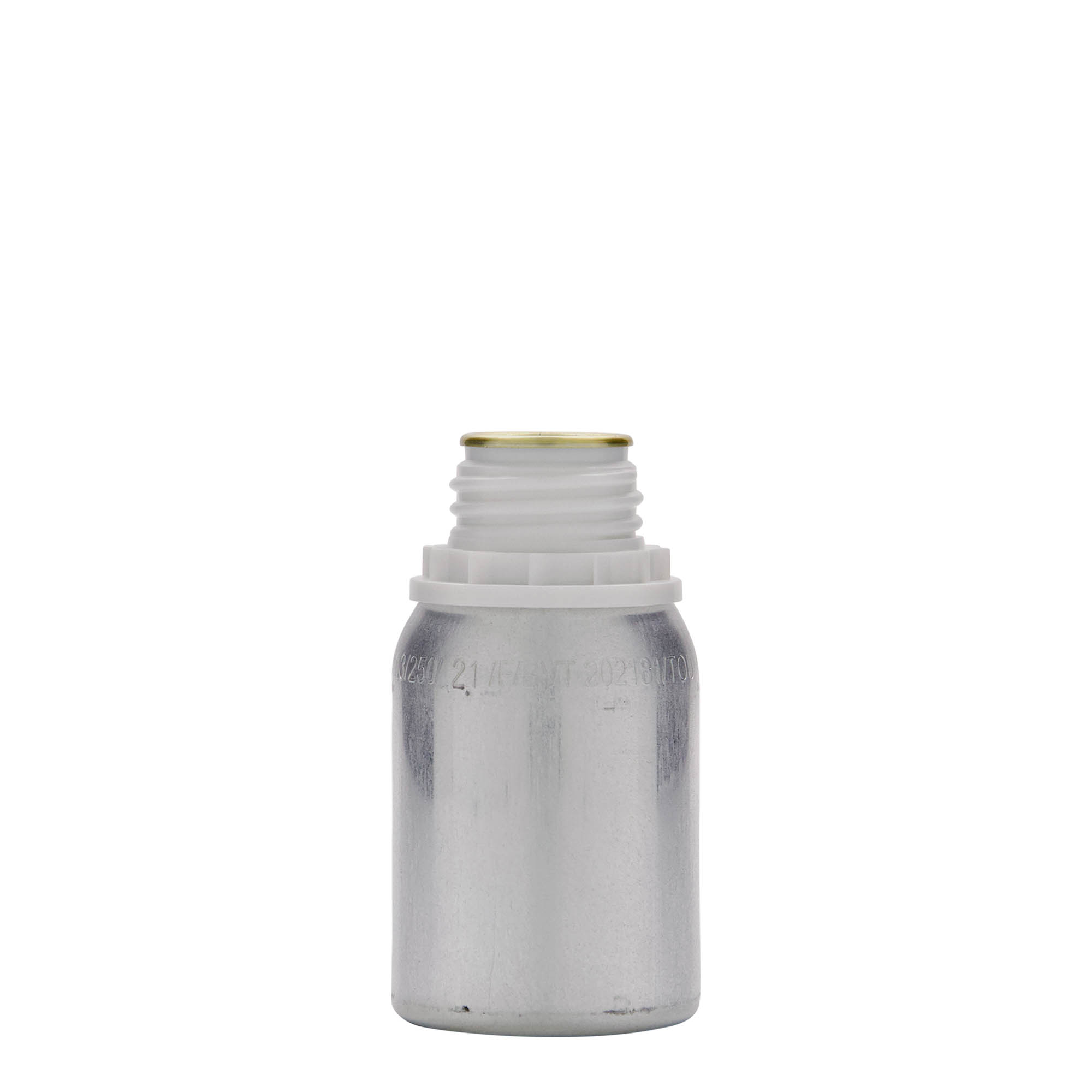125 ml aliuminio butelis, metalas, sidabrinis, anga: DIN 32 125 ml aliuminio butelis, metalas, sidabrinis, anga: DIN 32