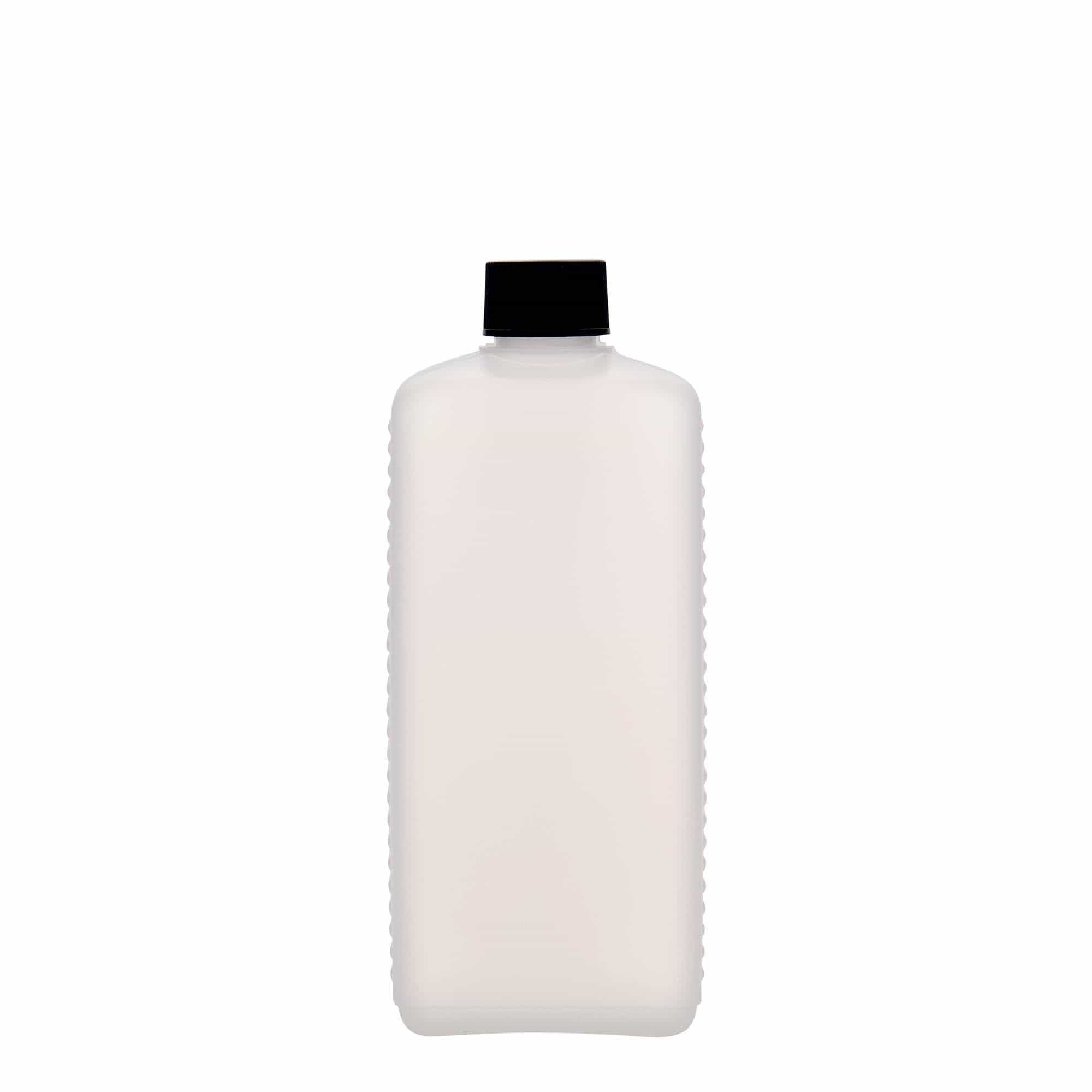 500 ml kanistrinė butelis, stačiakampis, HDPE plastikas, natūralios spalvos, anga: DIN 25 EPE