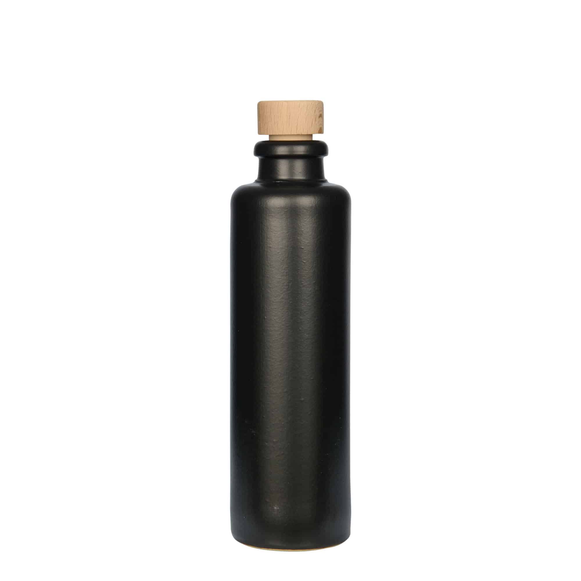 200 ml molinis ąsotis, keraminis, juodas, anga: kamštis