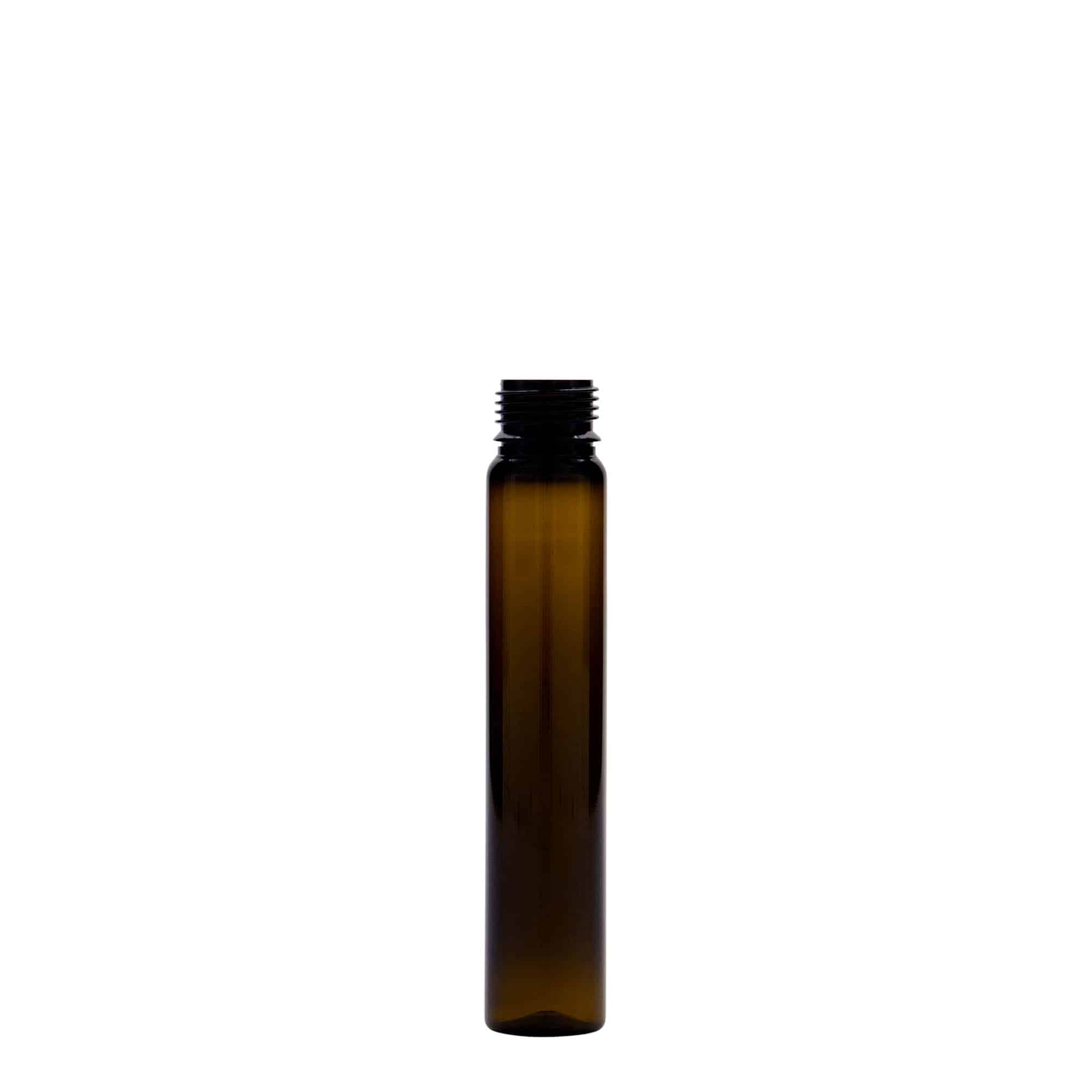 25 ml PET vamzdeliai, plastikas, rudi, anga: sraigtinis uždarymas
