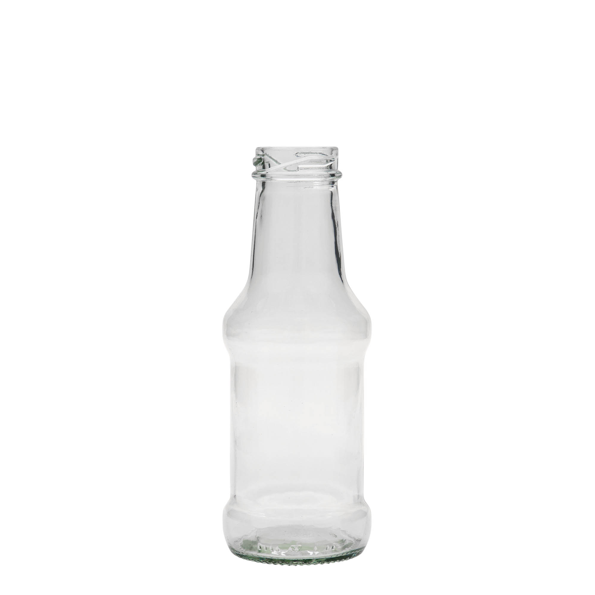 250 ml padažo buteliukas, stiklas, kamštis: Twist-Off (TO 38)