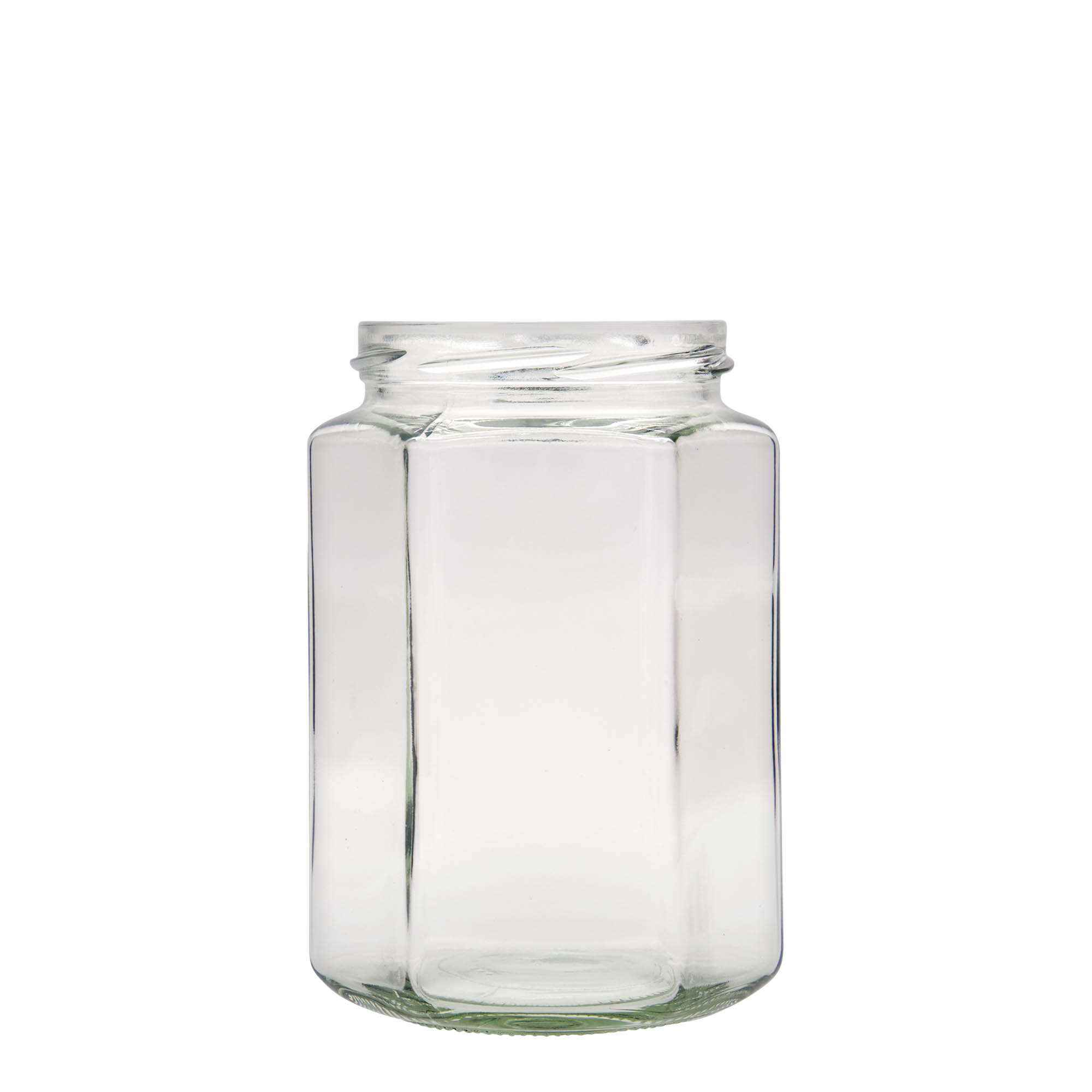 770 ml šešiakampis stiklas, anga: sukamas dangtelis (TO 82)